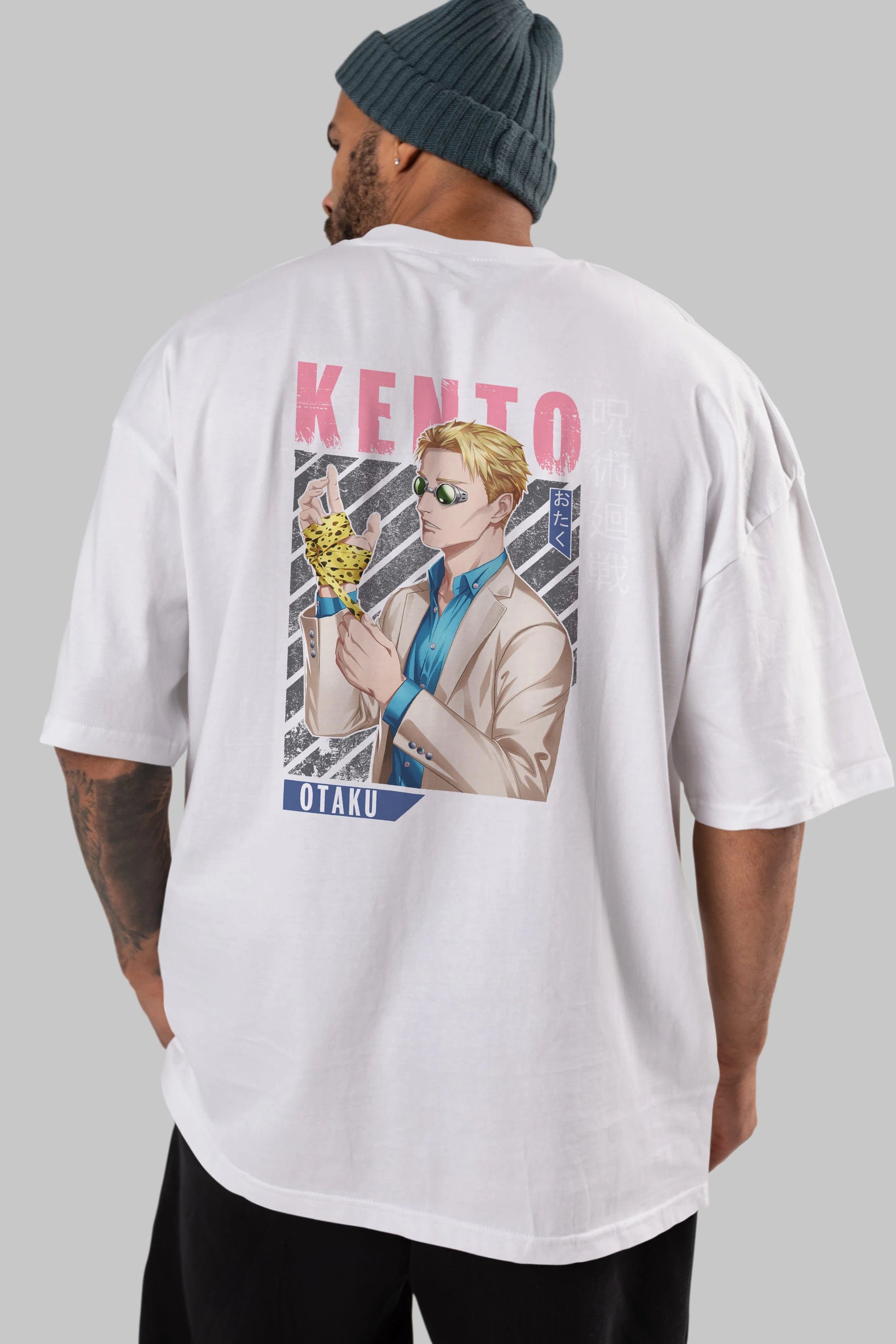 Kento Nanami Anime Arka Baskılı Oversize t-shirt Erkek Kadın Unisex