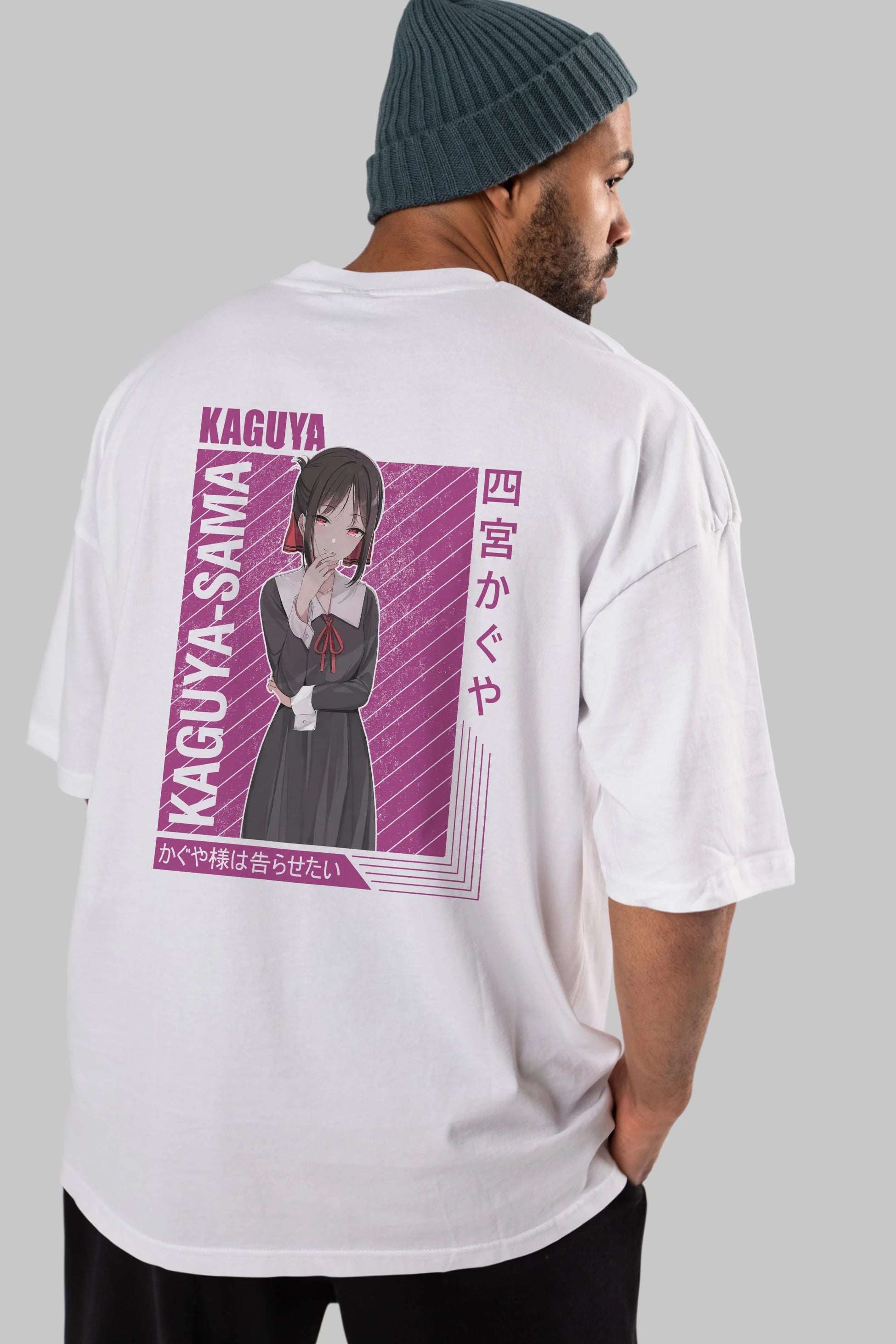 Kaguya Shinomiya 4 1 Anime Arka Baskılı Oversize t-shirt Erkek Kadın Unisex