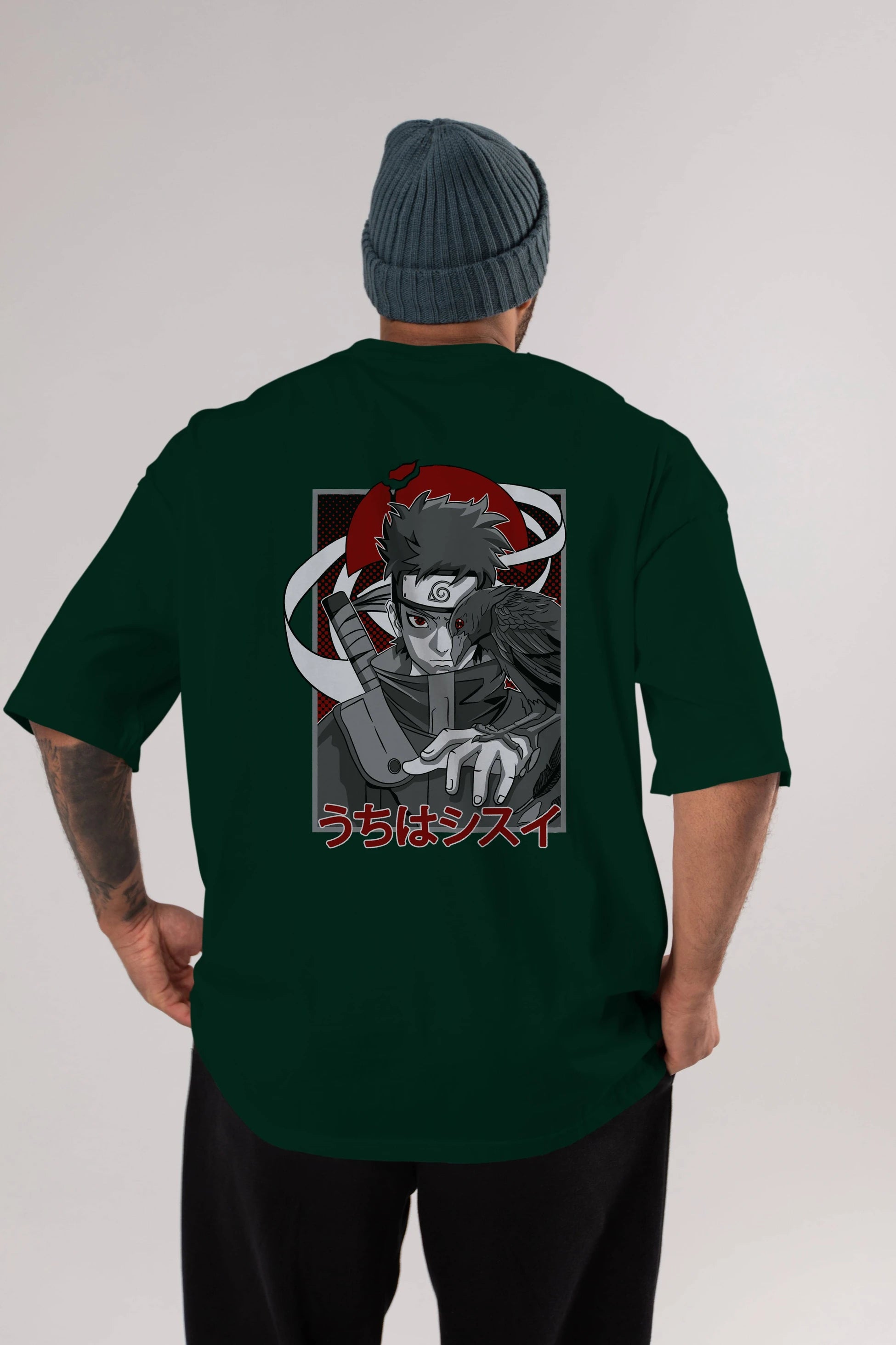 SHISUI UCHIHA NARUTO Anime Arka Baskılı Oversize t-shirt Erkek Kadın Unisex