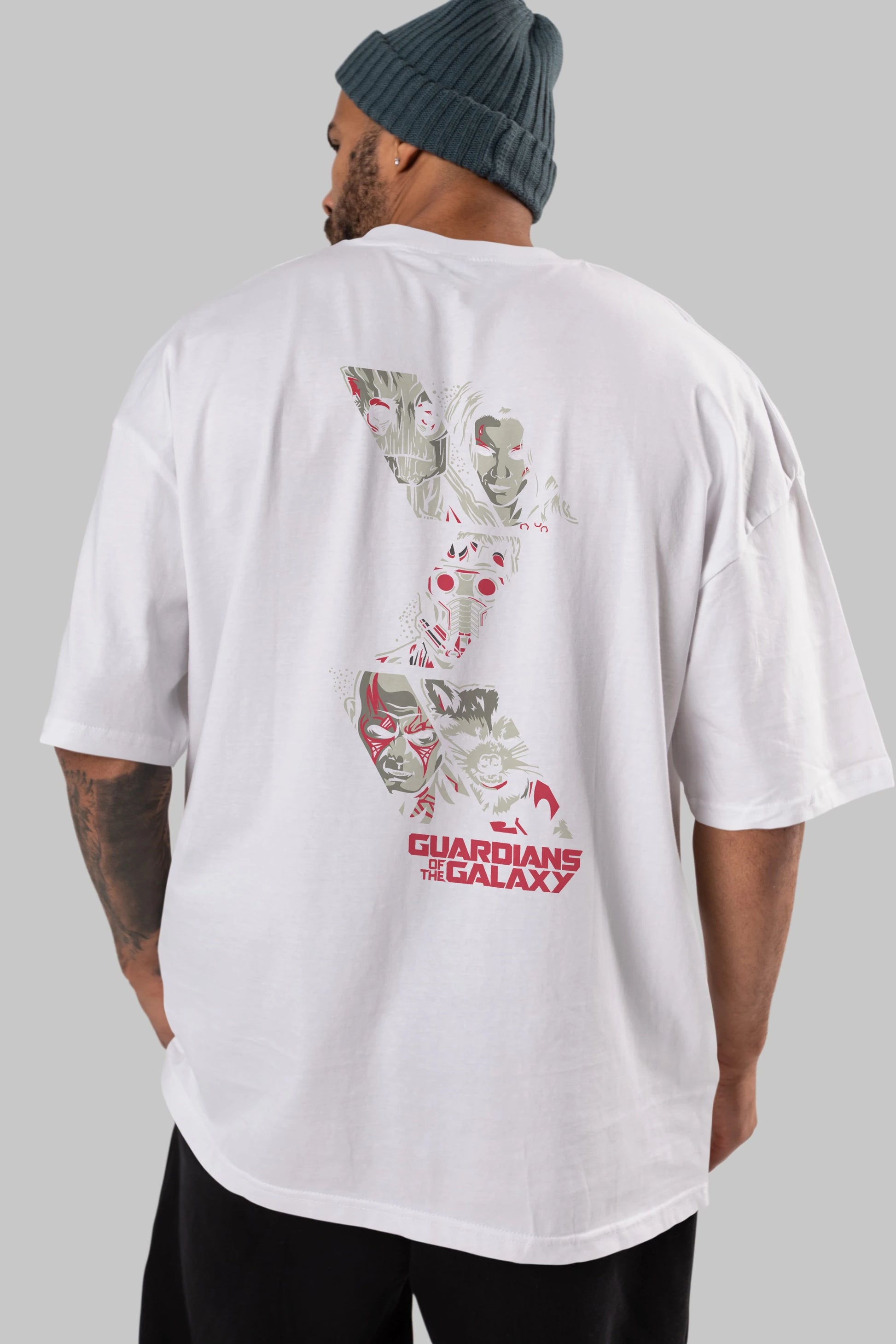 Guardians of The Galaxy (2) Arka Baskılı Oversize t-shirt Erkek Kadın Unisex %100 Pamuk Bisiklet Yaka tişort