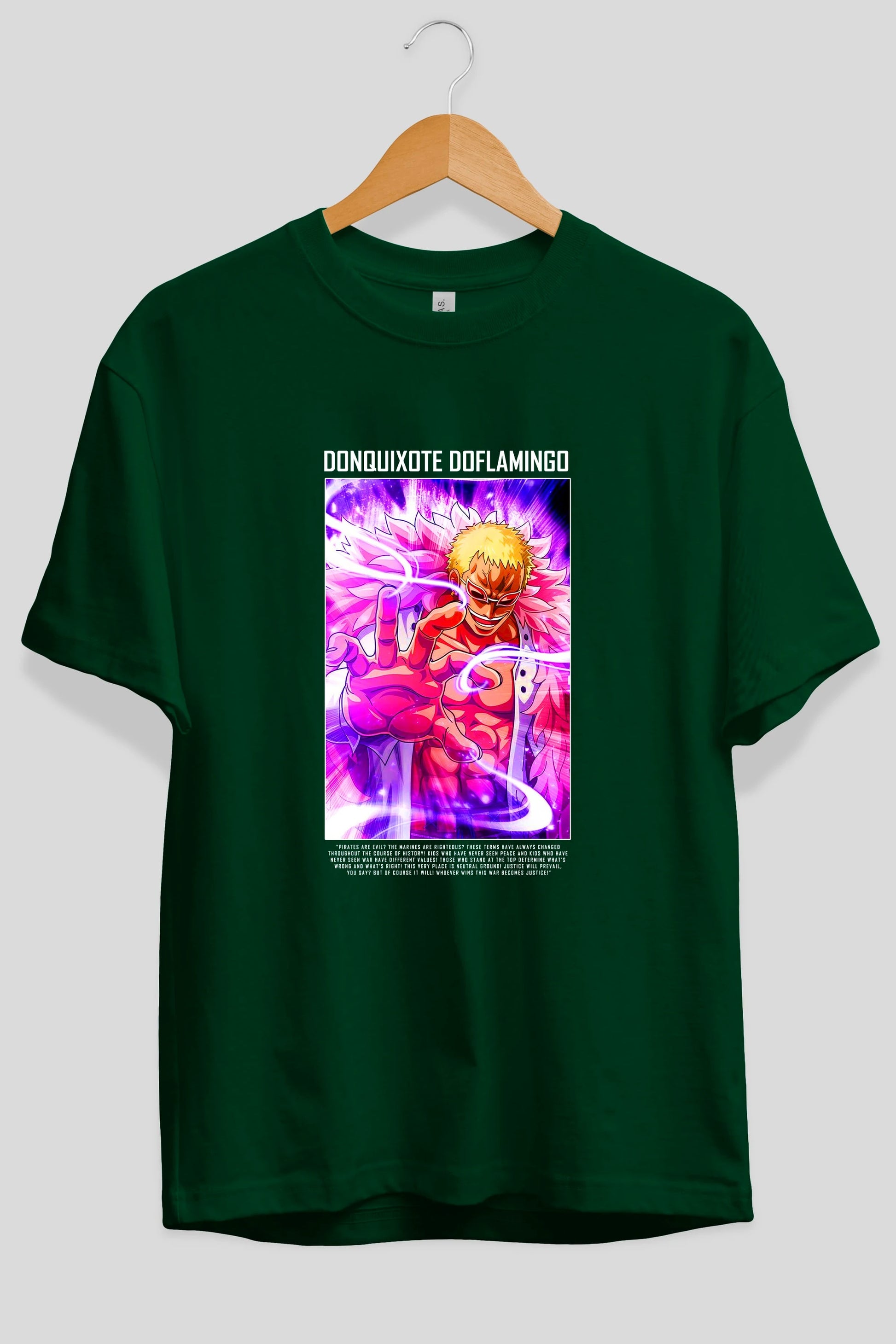 Doflamingo Anime Ön Baskılı Oversize t-shirt Erkek Kadın Unisex