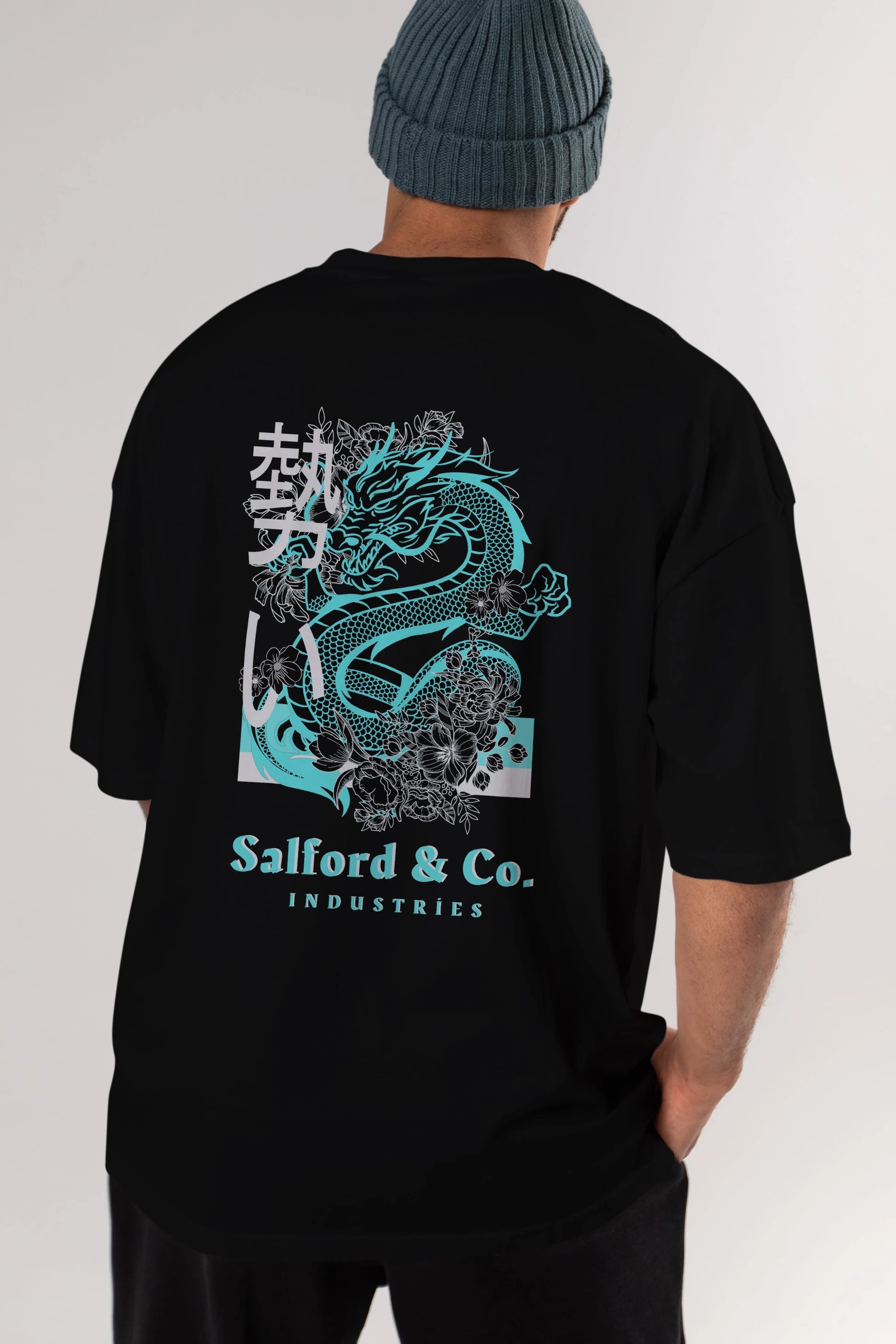 Dragon Arka Baskılı Oversize t-shirt Erkek Kadın Unisex