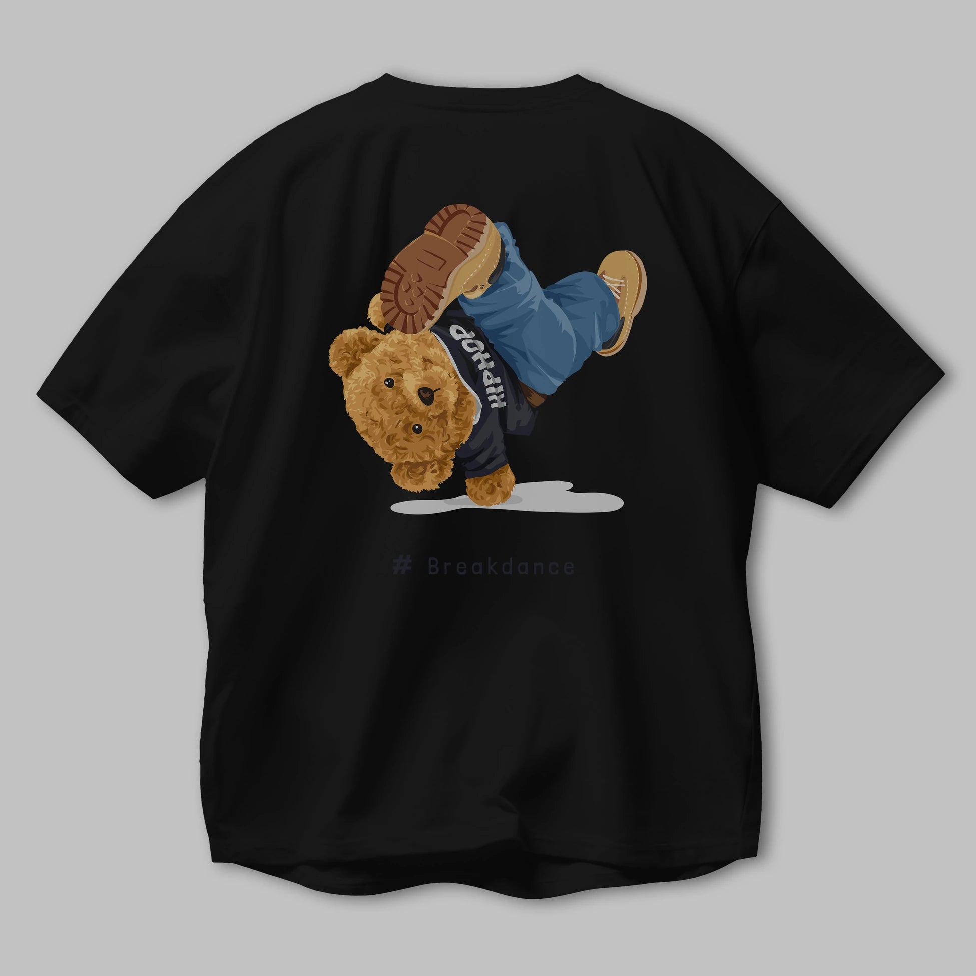Teddy Bear Breakdance Arka Baskılı Oversize t-shirt Erkek Kadın Unisex %100 Pamuk