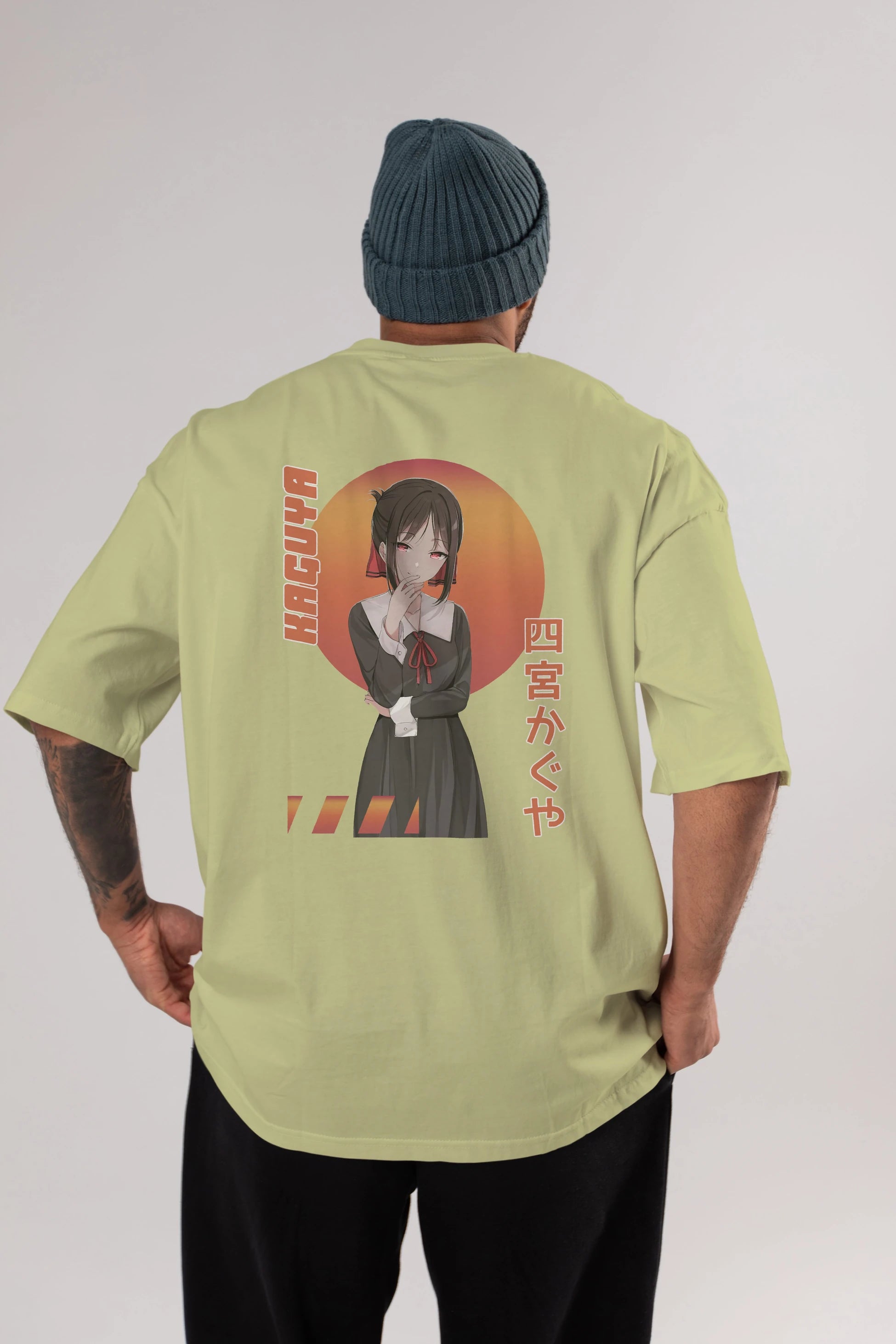 Kaguya Shinomiya 5 Anime Arka Baskılı Oversize t-shirt Erkek Kadın Unisex