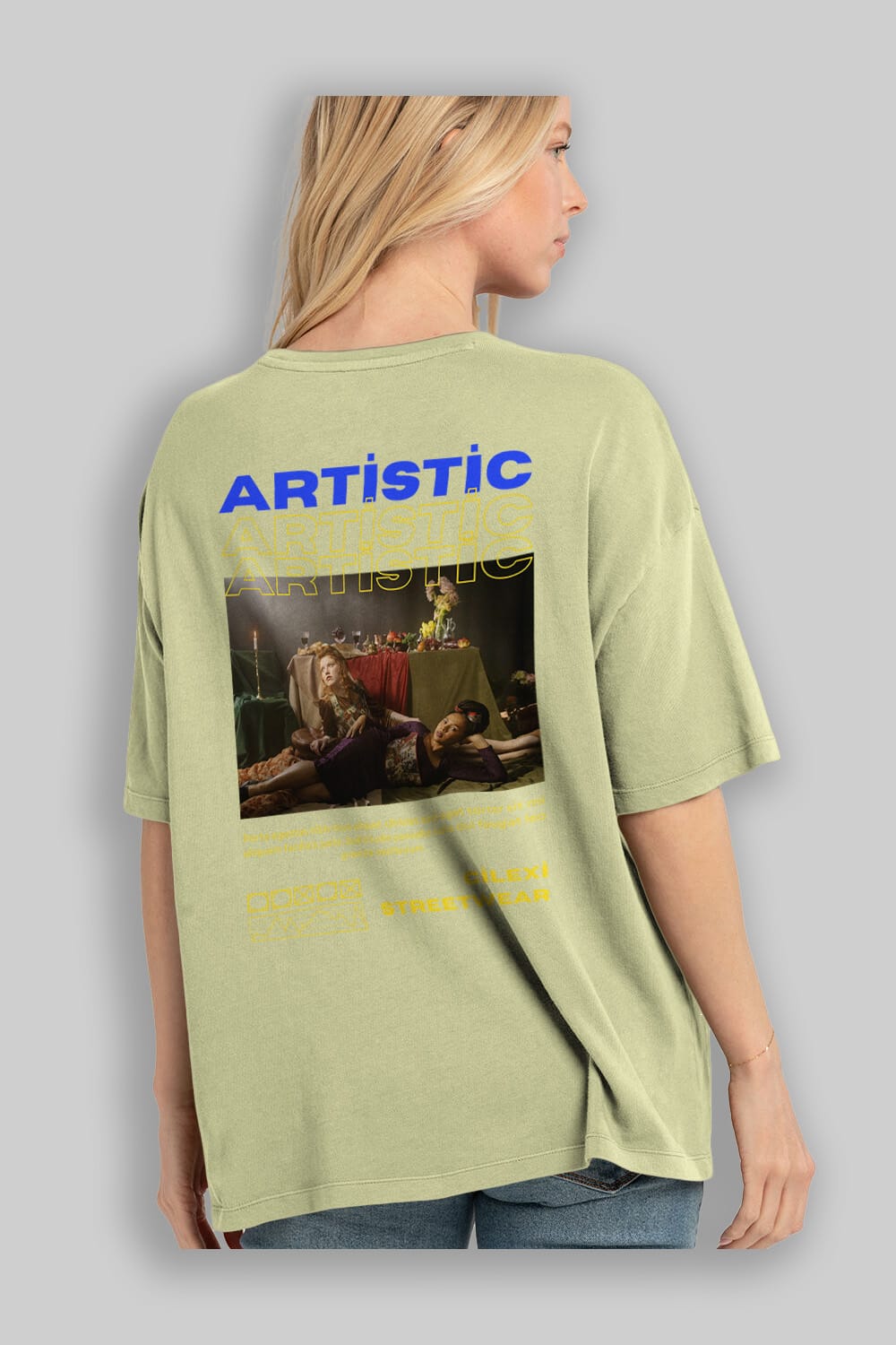 Artistic Yazılı Streetwear Arka Baskılı Oversize t-shirt Erkek Kadın Unisex
