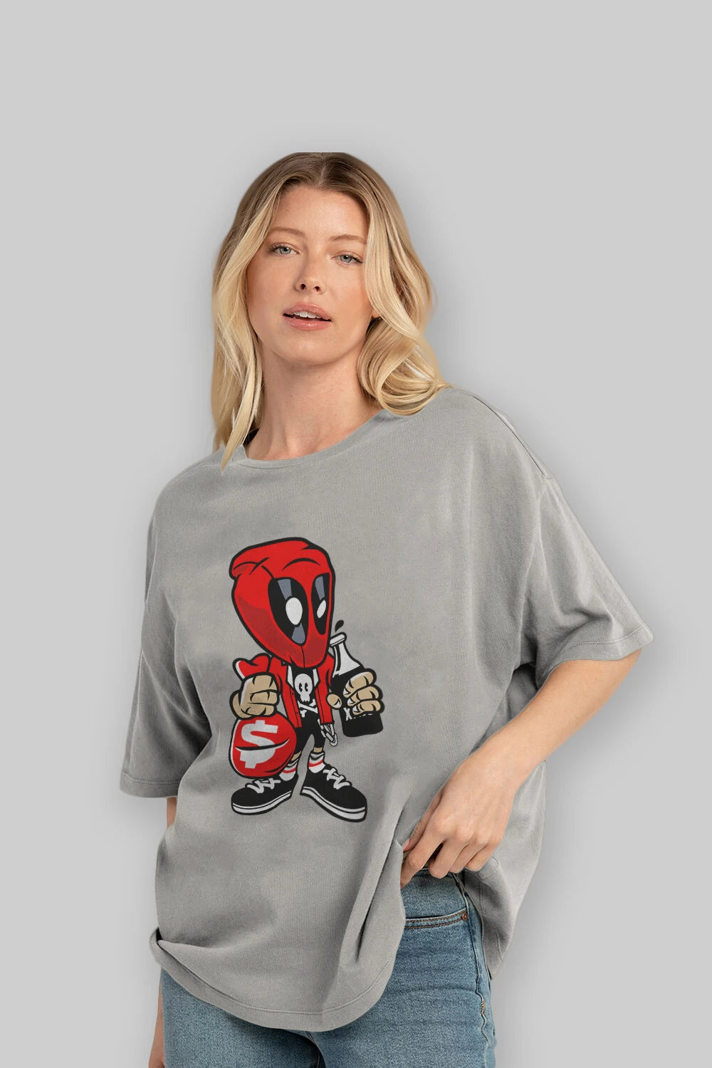 Deadpool (20) Ön Baskılı Oversize t-shirt Erkek Kadın Unisex %100 Pamuk Bisiklet Yaka tişort