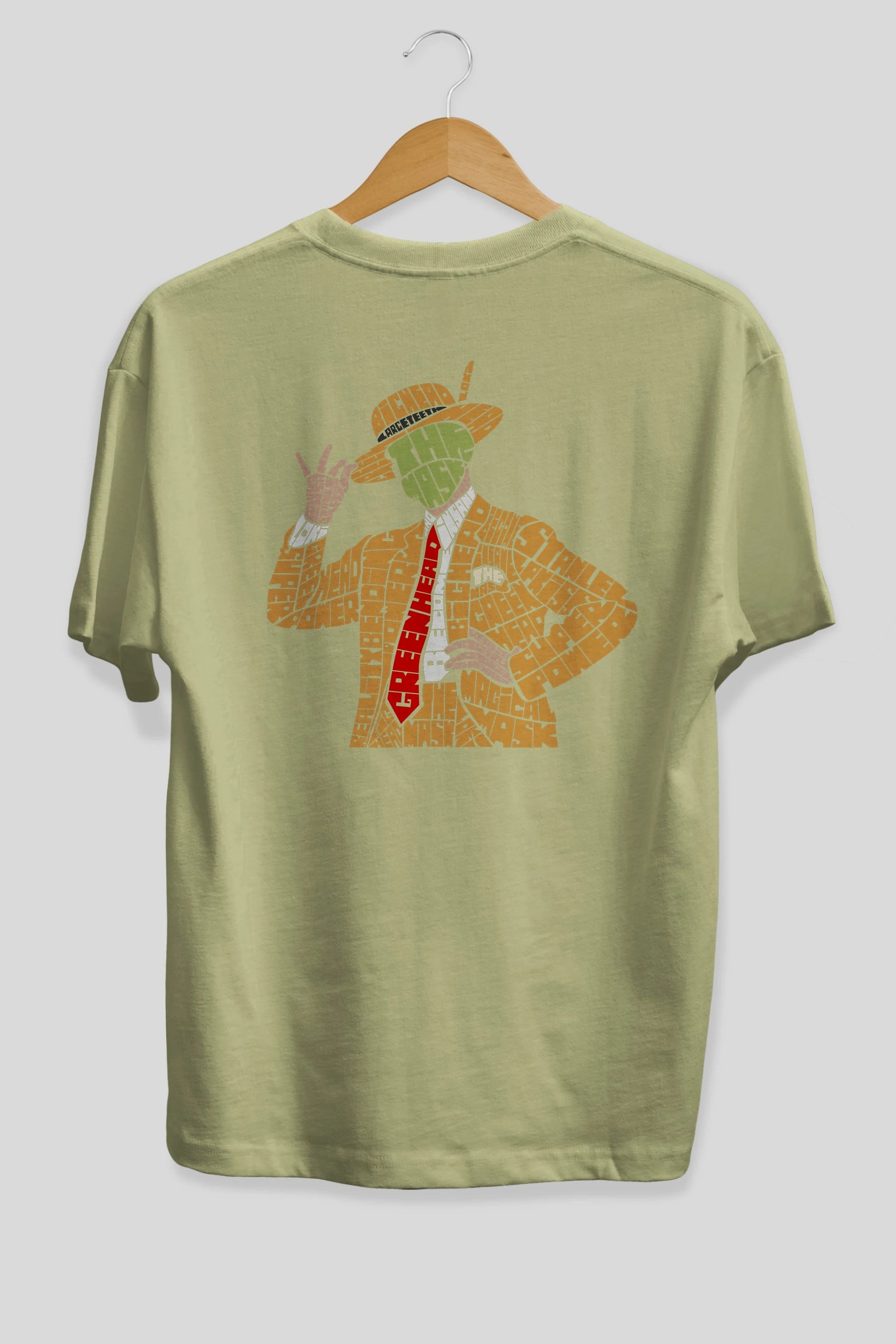 The Mask Arka Baskılı Oversize t-shirt %100 pamuk Erkek Kadın Unisex