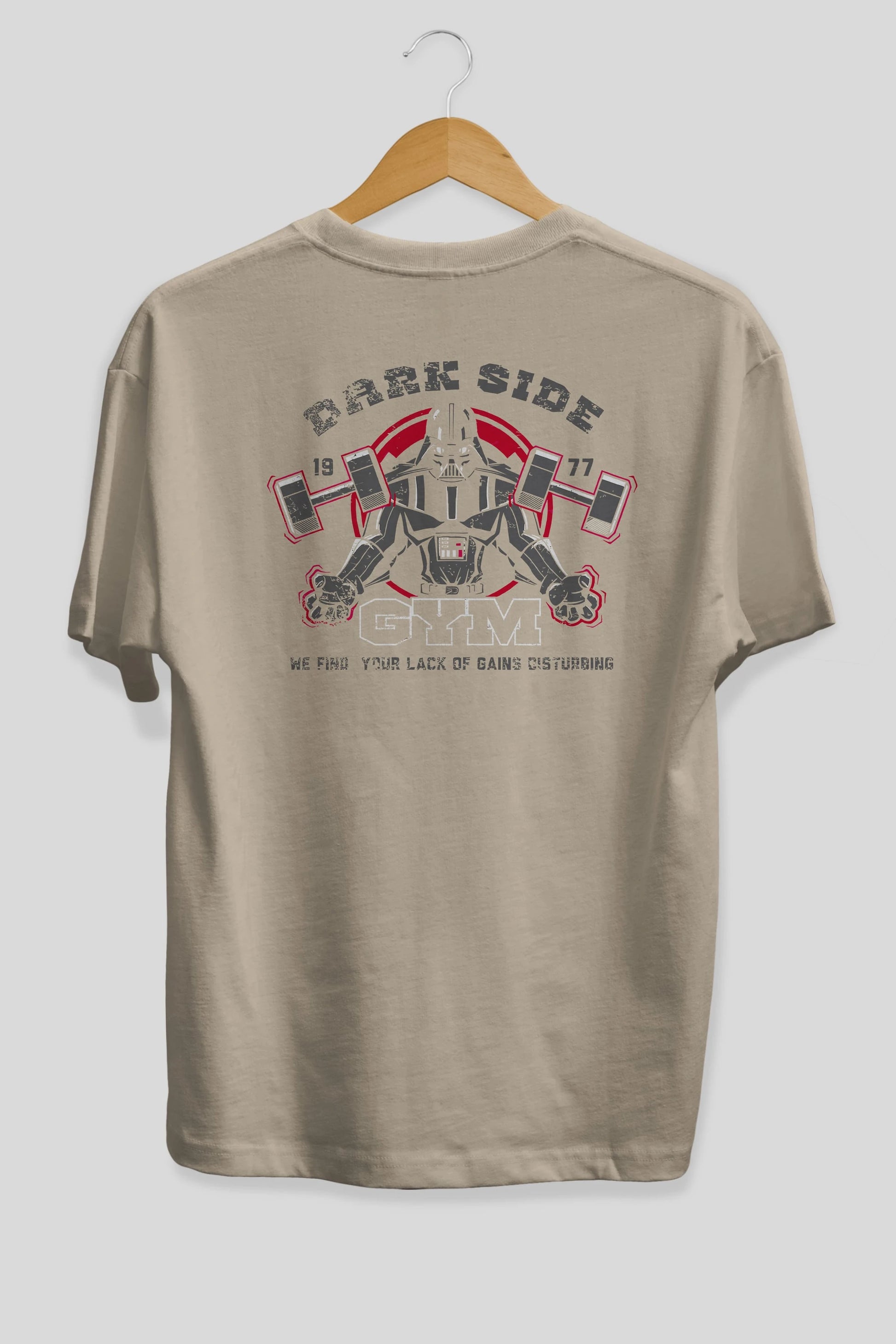 Darth Vader GYM Arka Baskılı Oversize t-shirt Erkek Kadın Unisex %100 Pamuk Bisiklet Yaka tişort