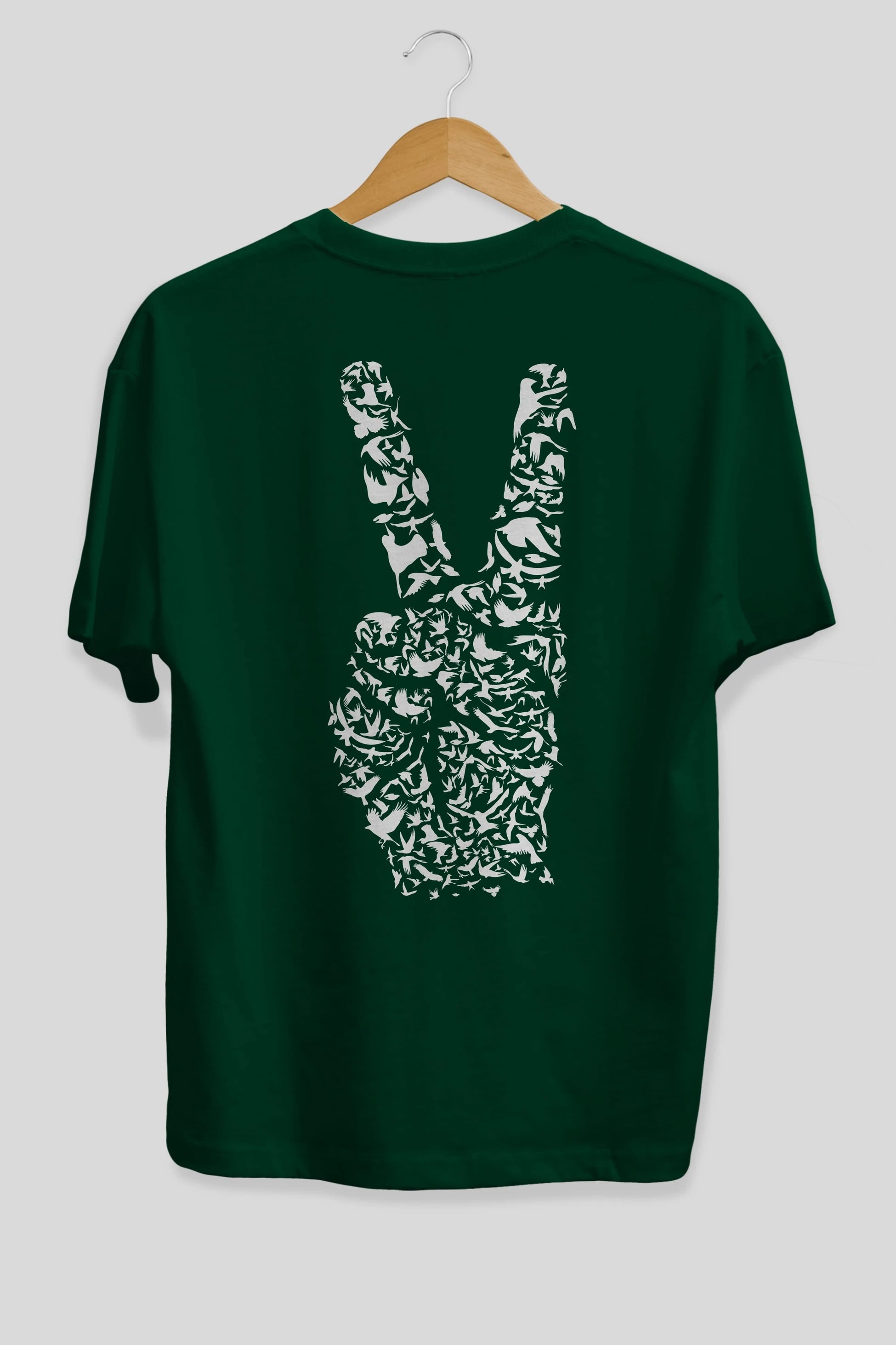 Peace Arka Baskılı Oversize t-shirt %100 pamuk Erkek Kadın Unisex