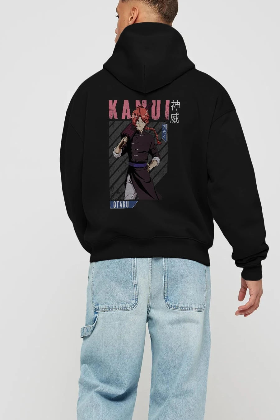 Kamui GINTAMA 1 Anime Arka Baskılı Hoodie Oversize Kapüşonlu Sweatshirt Erkek Kadın Unisex