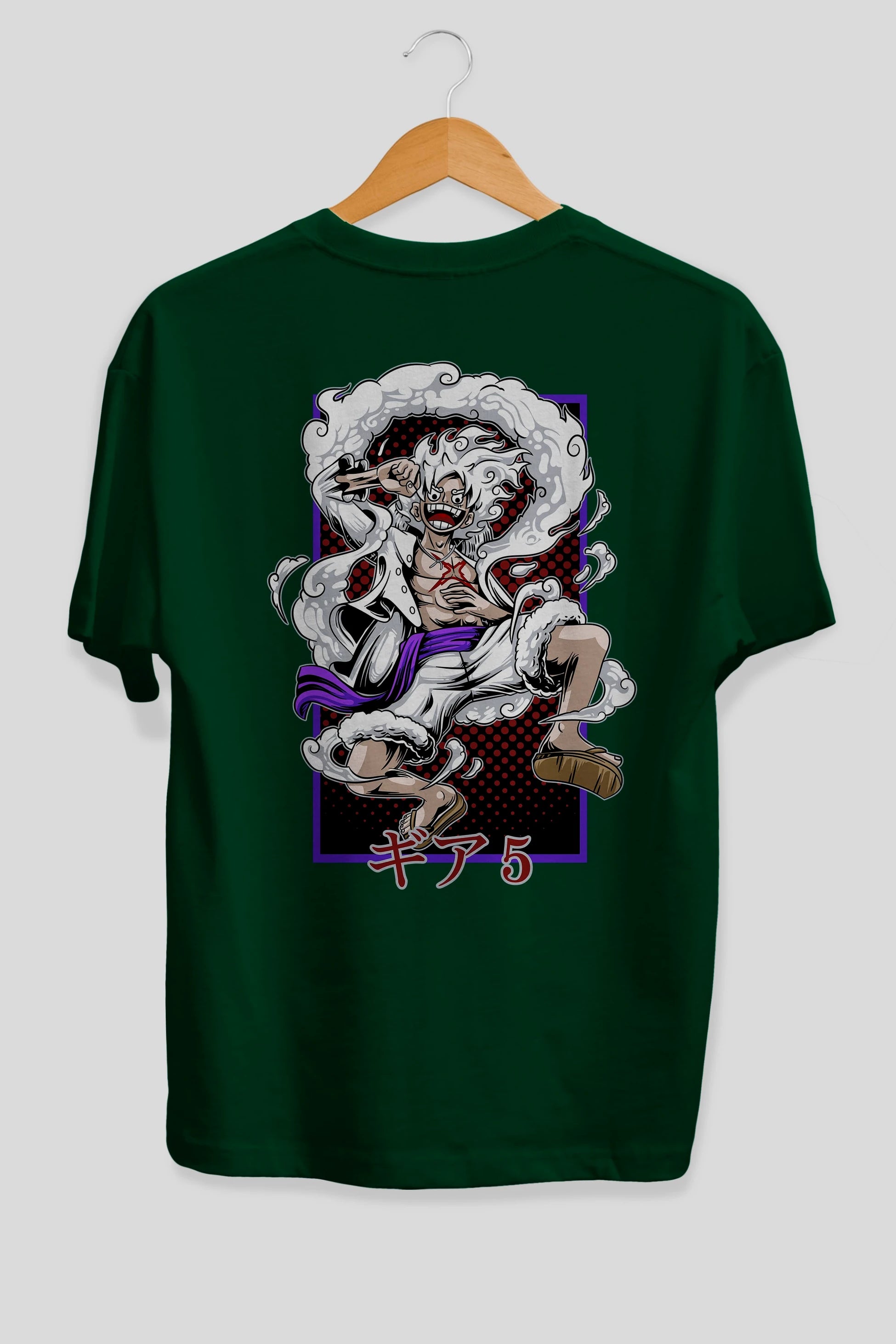 LUFFY GEAR 5 RECUADRO Anime Arka Baskılı Oversize t-shirt Erkek Kadın Unisex