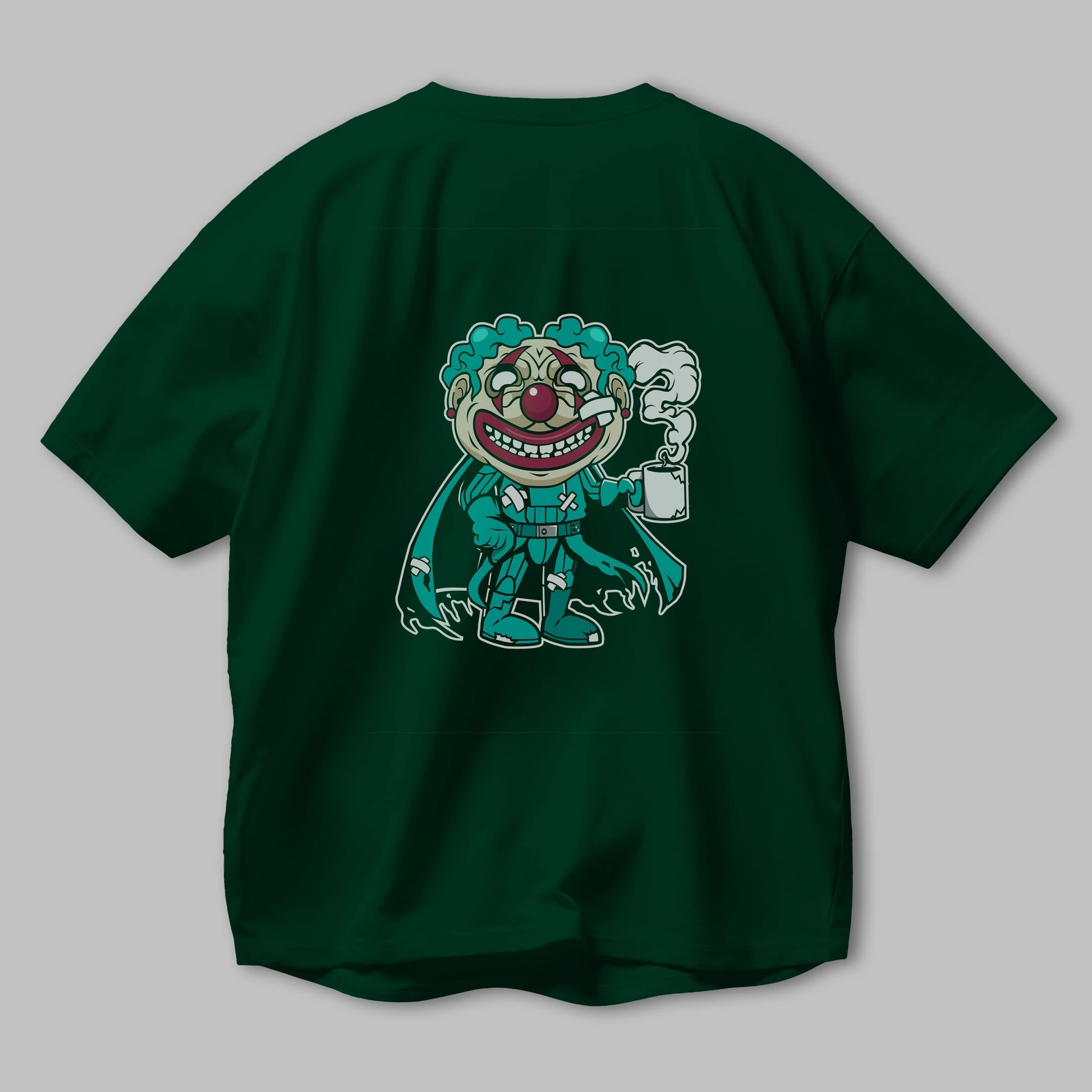 Super Clown Arka Baskılı Oversize t-shirt Erkek Kadın Unisex %100 Pamuk tişort