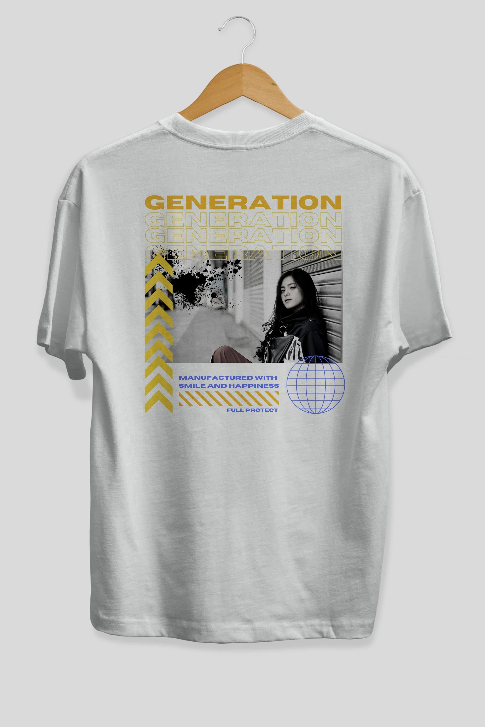 Generation Yazılı Arka Baskılı Oversize t-shirt Erkek Kadın Unisex