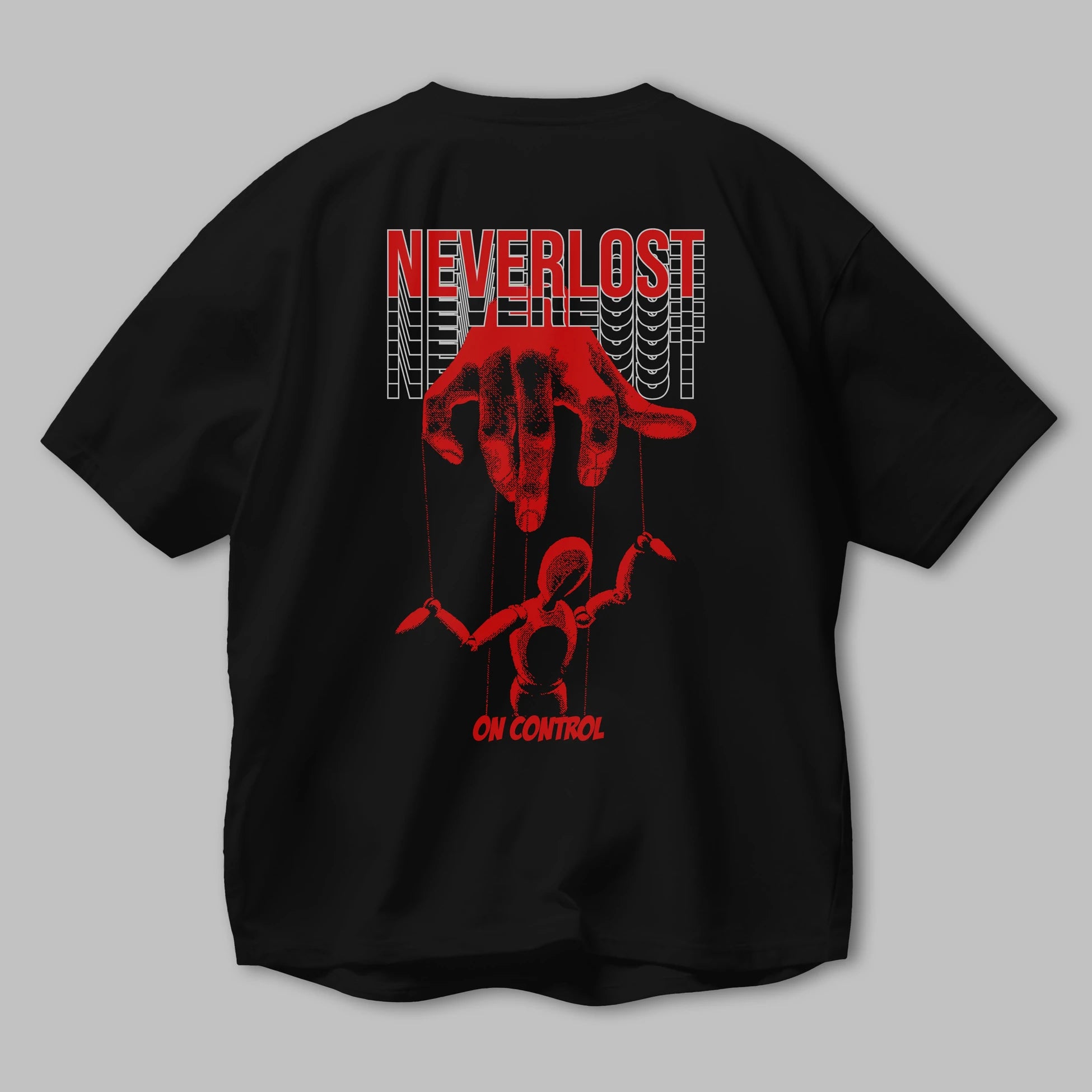 Neverlost on Control Arka Baskılı Oversize t-shirt Erkek Kadın Unisex