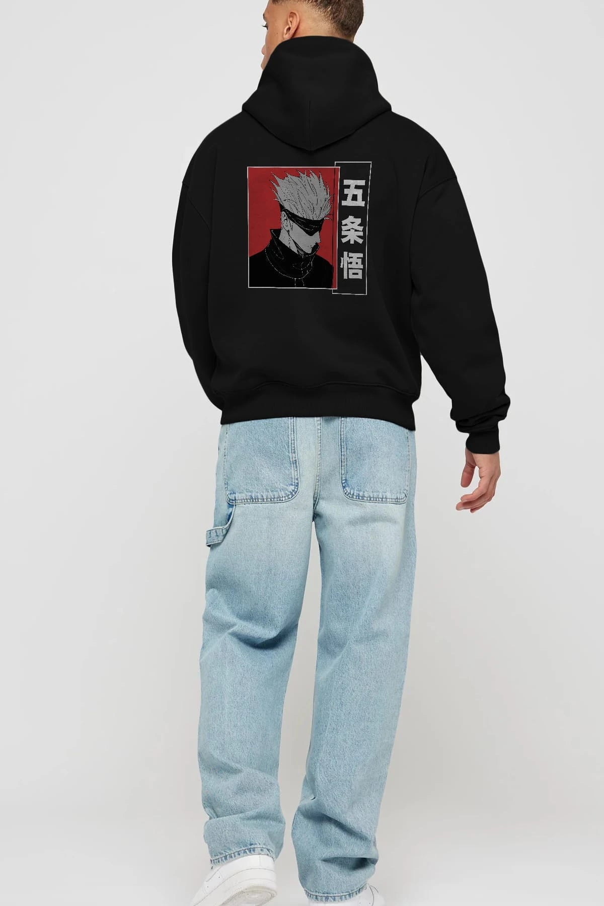 JUJUTSU KAISEN 2 Anime Arka Baskılı Hoodie Oversize Kapüşonlu Sweatshirt Erkek Kadın Unisex