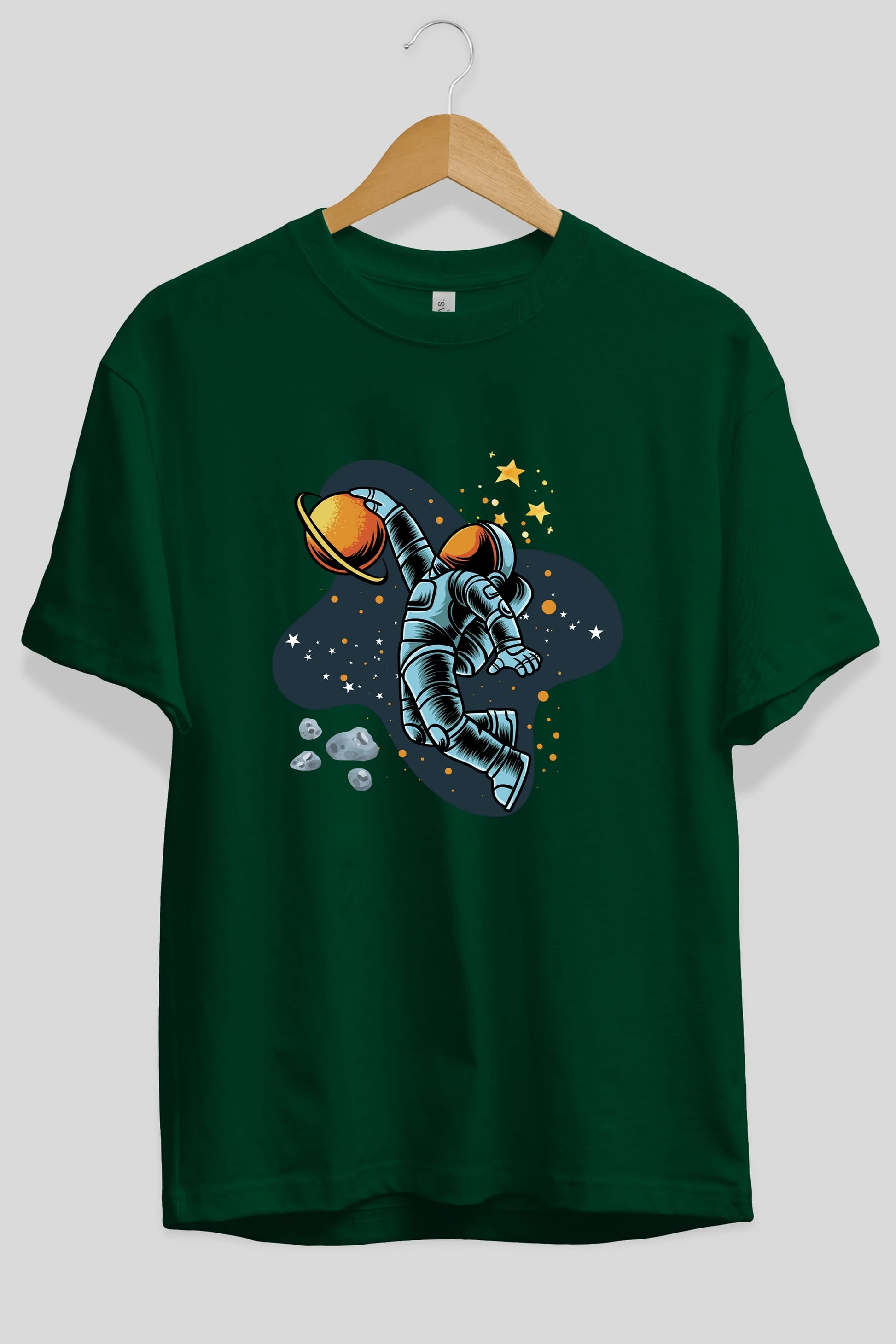 Astronot Basketbol Ön Baskılı Oversize t-shirt Erkek Kadın Unisex