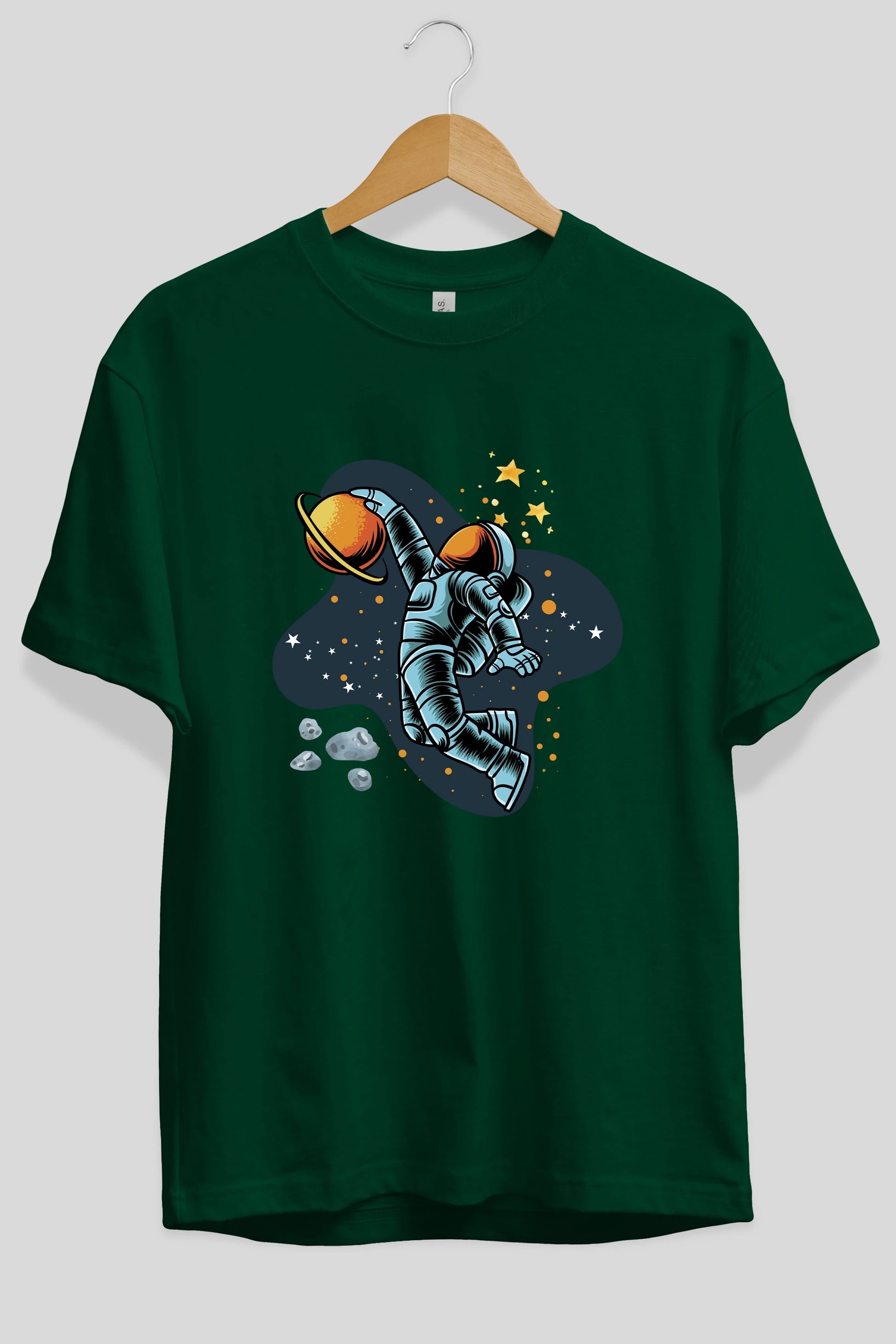 Astronot Basketbol Ön Baskılı Oversize t-shirt Erkek Kadın Unisex