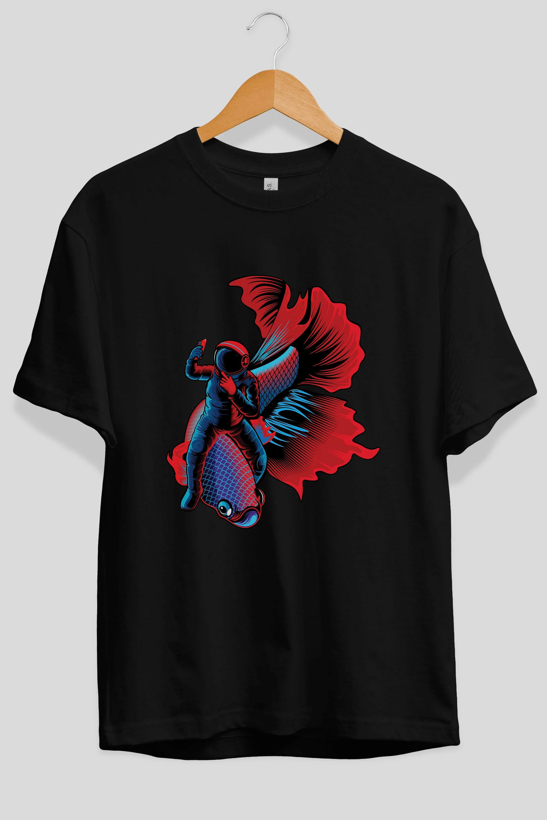 Astrofish selfie Ön Baskılı Oversize t-shirt Erkek Kadın Unisex
