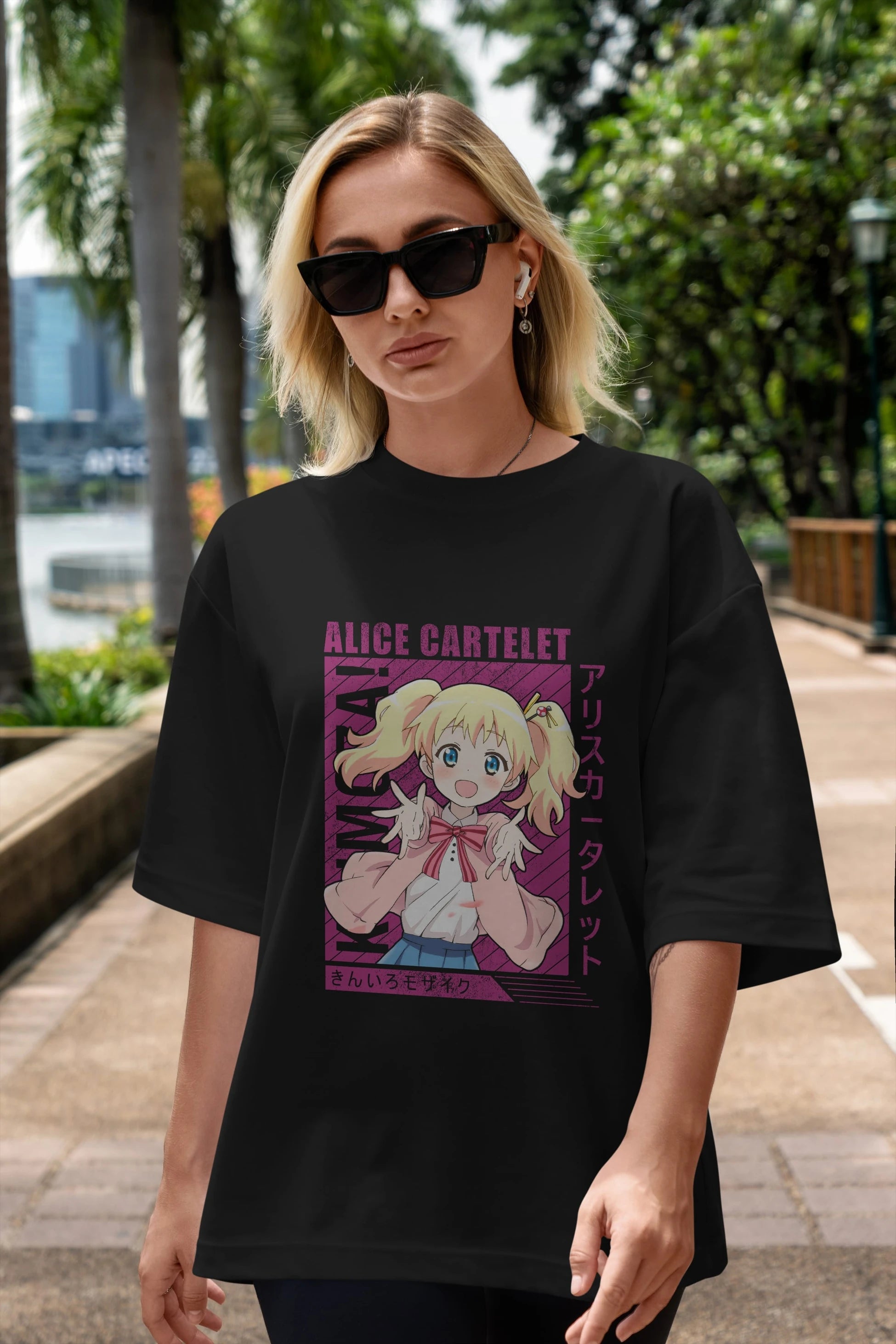 Alice Cartelet 12 Anime Ön Baskılı Oversize t-shirt %100 pamuk Erkek Kadın Unisex