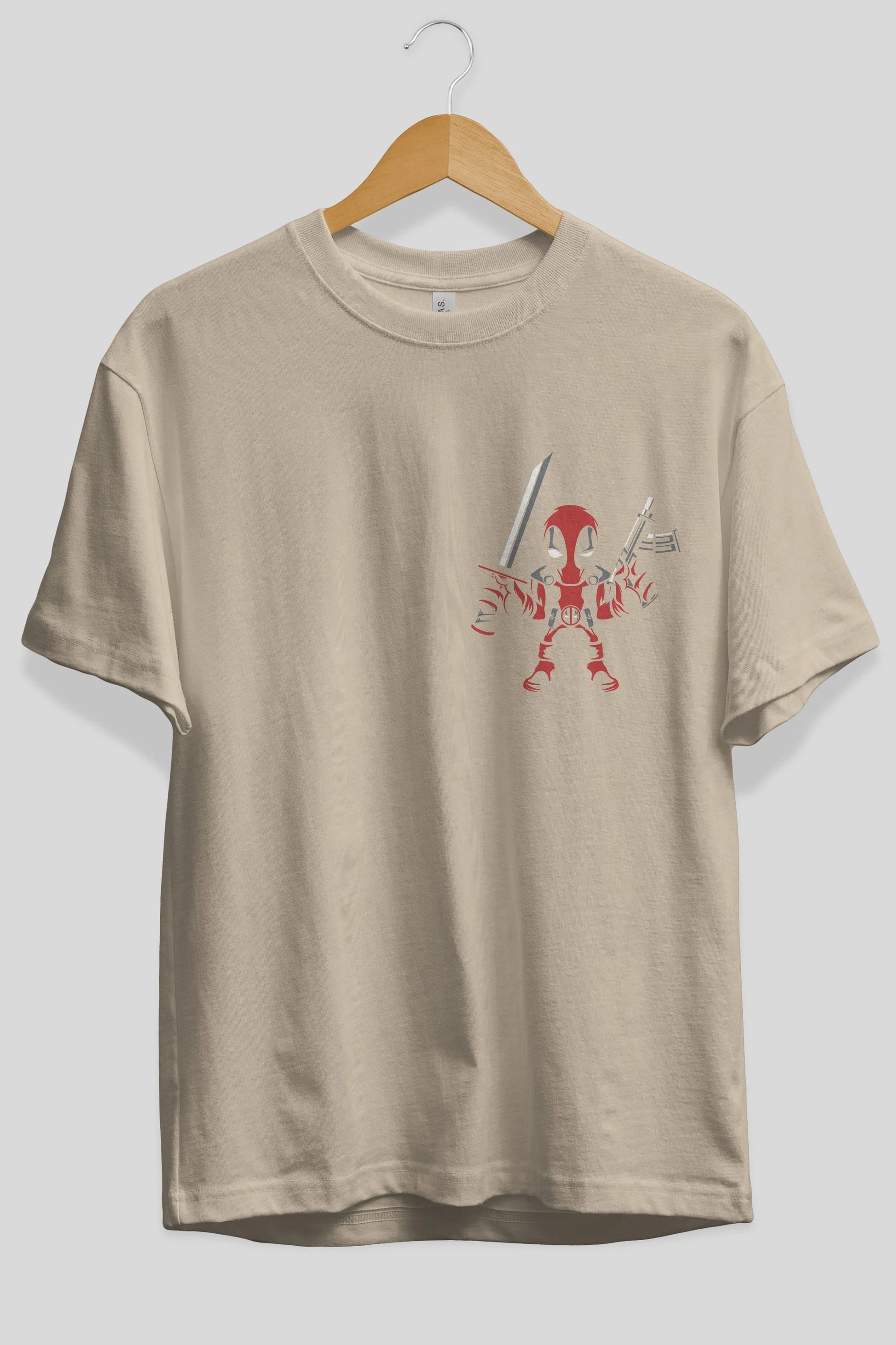 Deadpool (11) Ön Sol Baskılı Oversize t-shirt Erkek Kadın Unisex %100 Pamuk Bisiklet Yaka tişort
