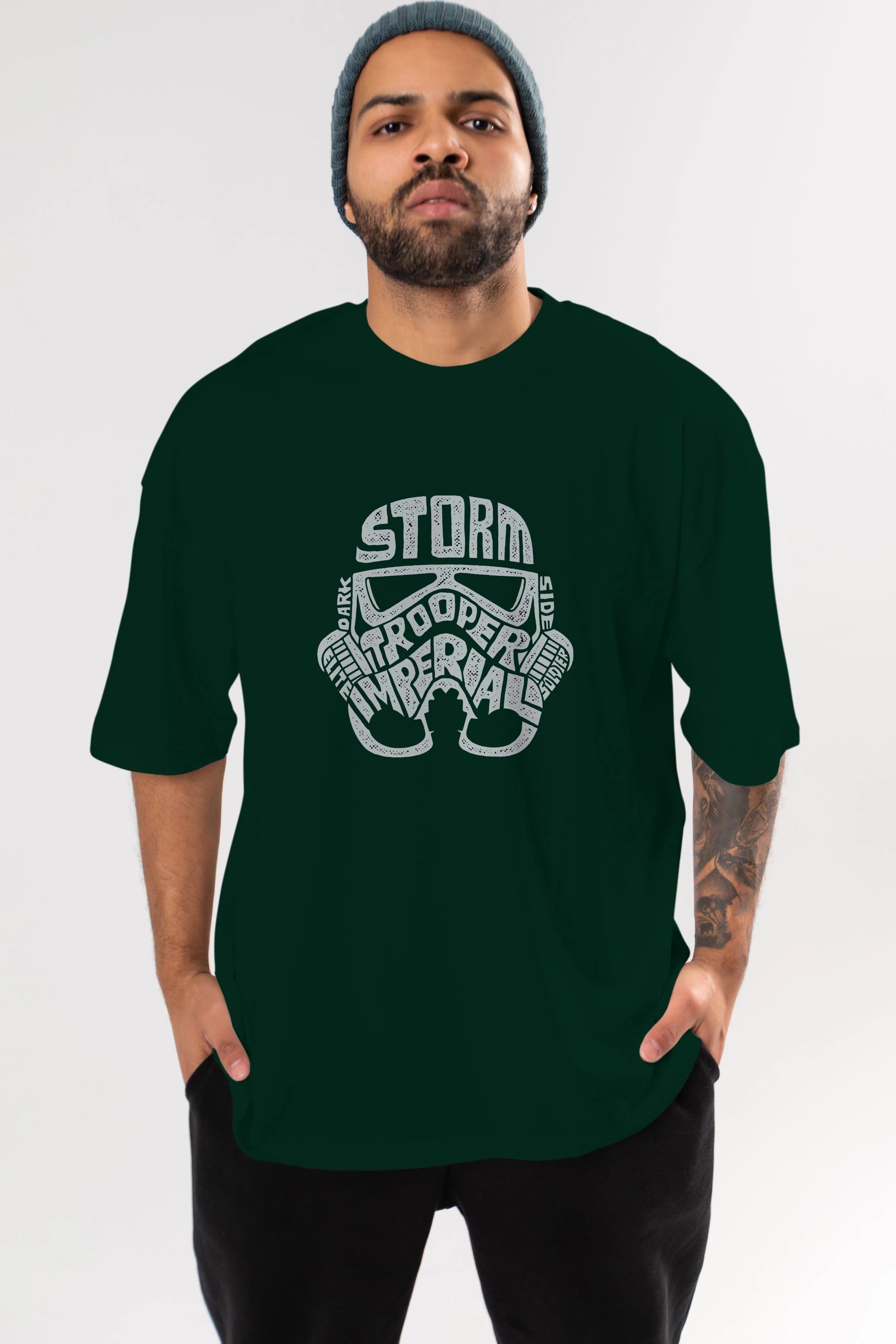 Storm Trooper Ön Baskılı Oversize t-shirt %100 pamuk Erkek Kadın Unisex