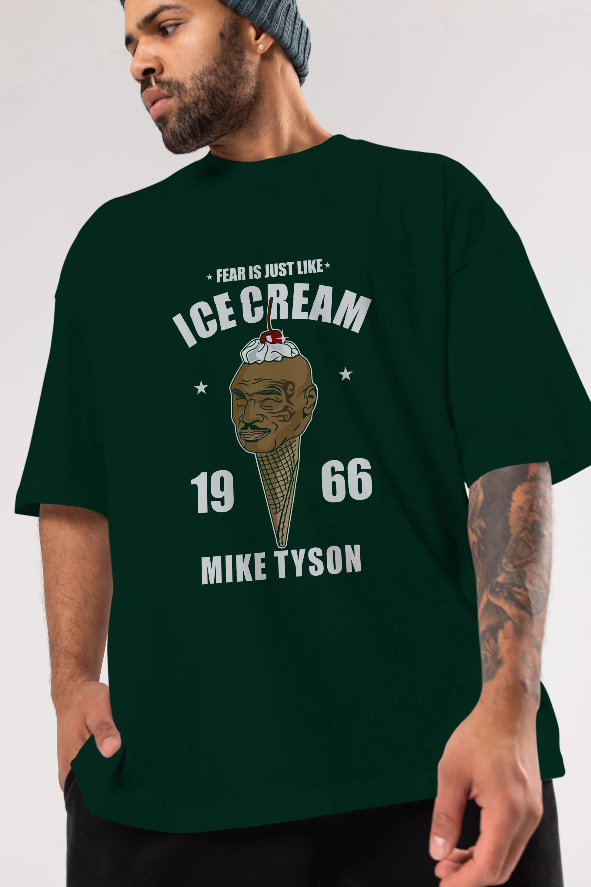 Tyson Ice Cream Ön Baskılı Oversize t-shirt Erkek Kadın Unisex %100 Pamuk tişort