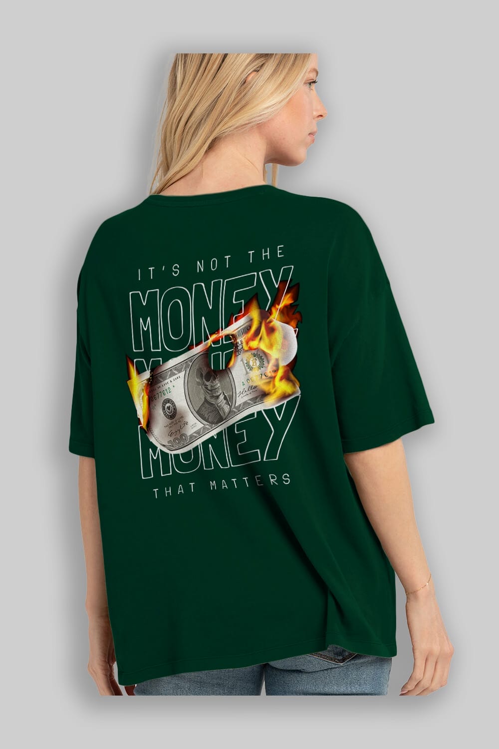 Teddy Bear Its Not The Money Arka Baskılı Oversize t-shirt Erkek Kadın Unisex %100 Pamuk