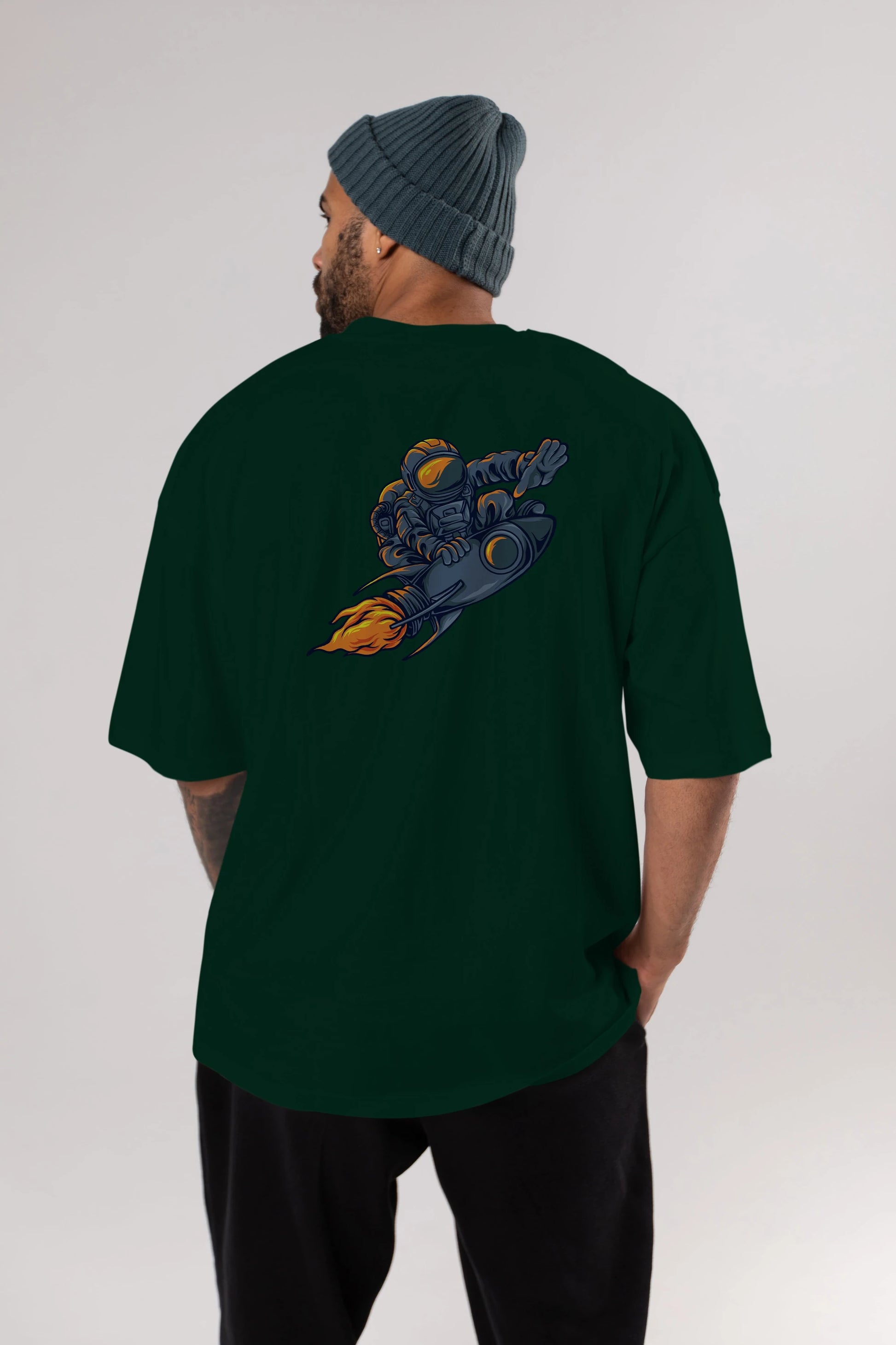 Astrocket Illustration Tshirt Arka Baskılı Oversize t-shirt Erkek Kadın Unisex