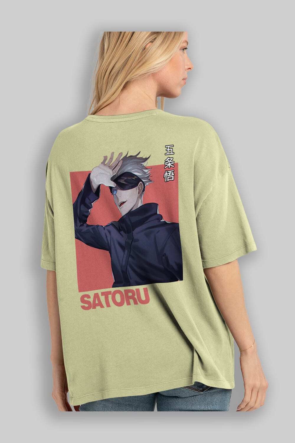 SATORU GOJO 2 Anime Arka Baskılı Oversize t-shirt Erkek Kadın Unisex