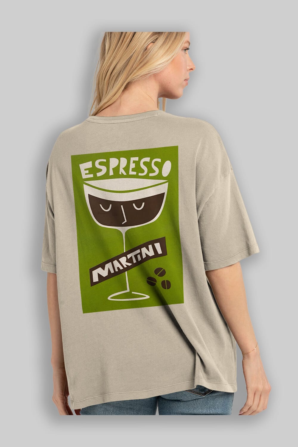 Espresso Martini 2 Arka Baskılı Oversize t-shirt Erkek Kadın Unisex %100 Pamuk Bisiklet Yaka tişort