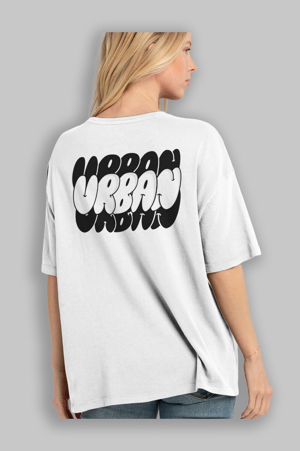 Urban Yazılı Arka Baskılı Oversize t-shirt Erkek Kadın Unisex
