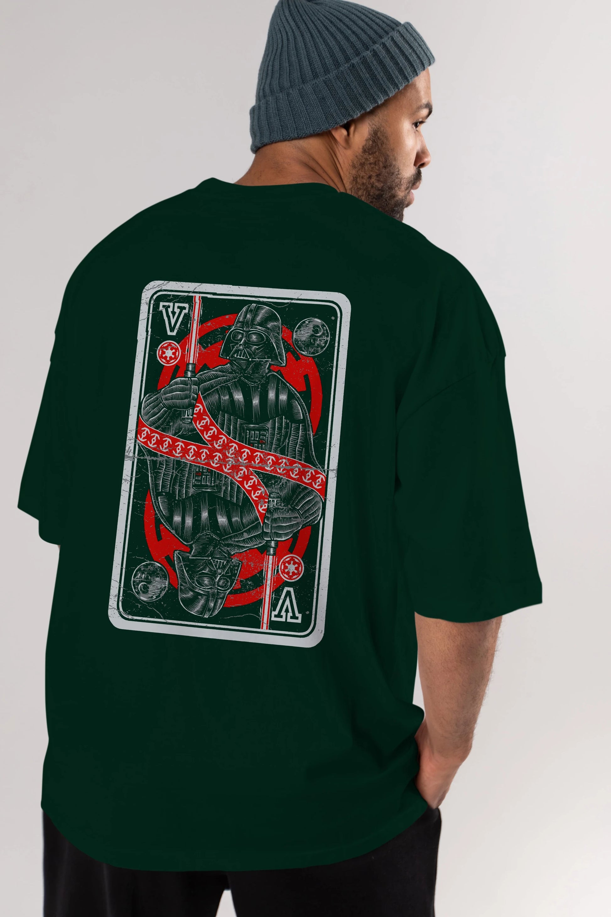 King Of The Darkside Arka Baskılı Oversize t-shirt Erkek Kadın Unisex %100 Pamuk