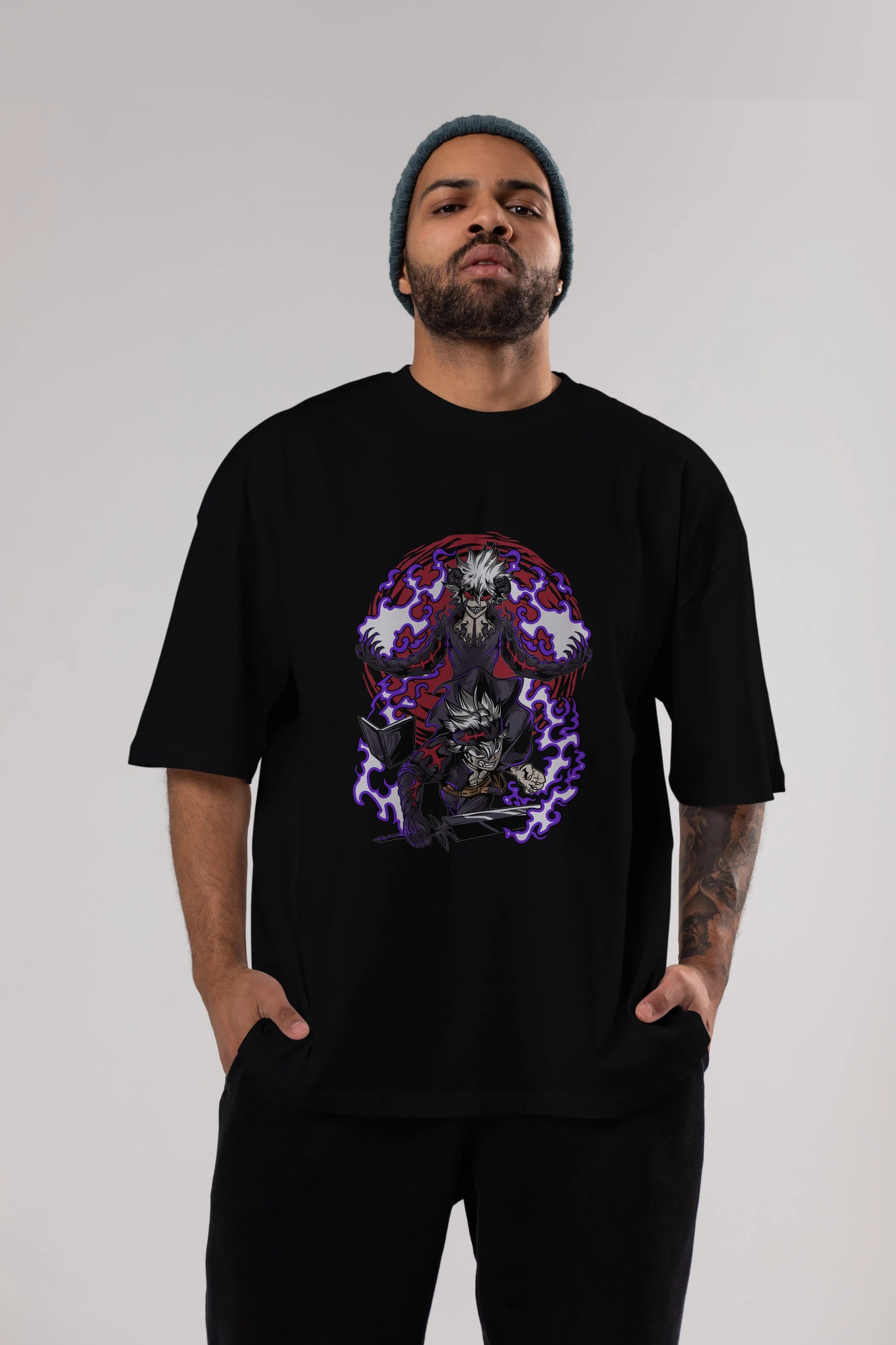 BLACK CLOVER DEVIL UNION Anime Ön Baskılı Oversize t-shirt %100 pamuk Erkek Kadın Unisex