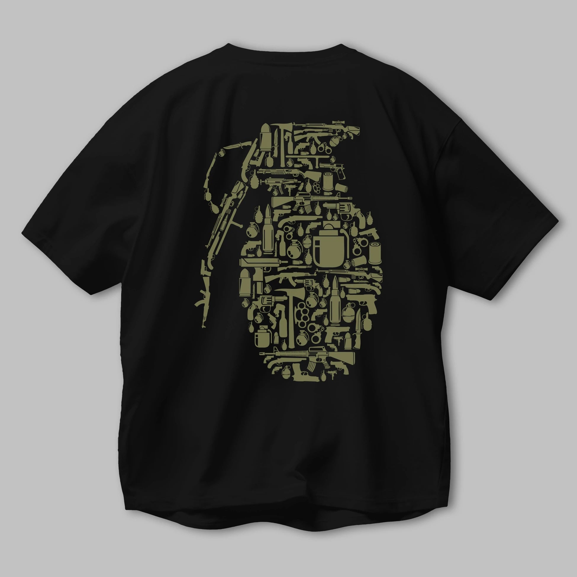 Grenade Arka Baskılı Oversize t-shirt %100 pamuk Erkek Kadın Unisex