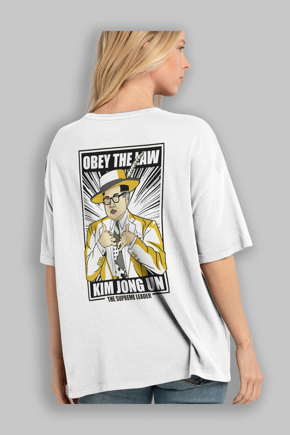 The Mask Jong Un Arka Baskılı Oversize t-shirt Erkek Kadın Unisex %100 Pamuk tişort