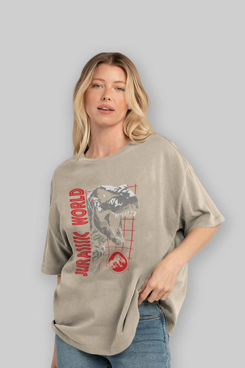Jurassic Park (2) Ön Baskılı Oversize t-shirt Erkek Kadın Unisex %100 Pamuk Bisiklet Yaka tişort