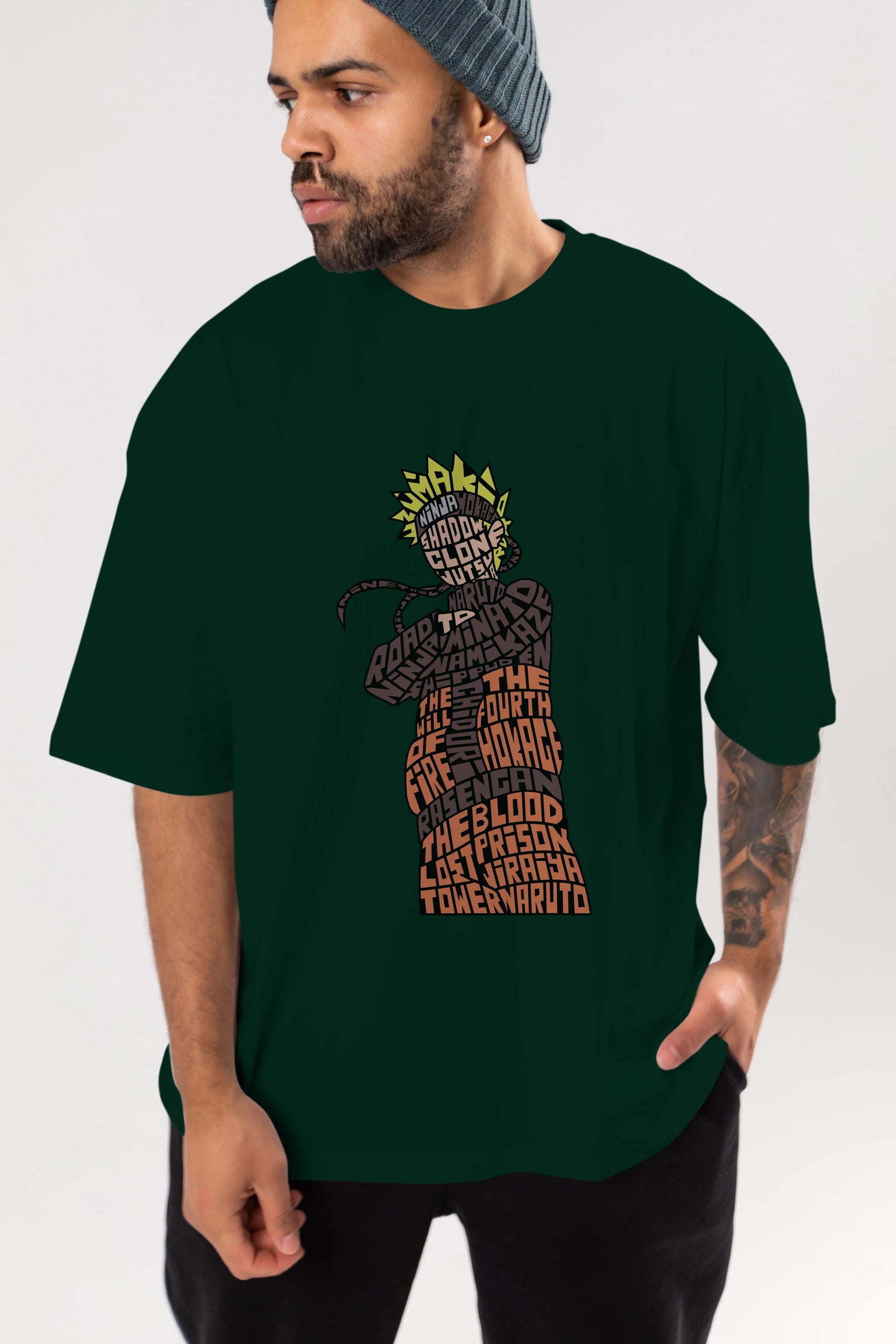 Rasengan Ön Baskılı Oversize t-shirt %100 pamuk Erkek Kadın Unisex