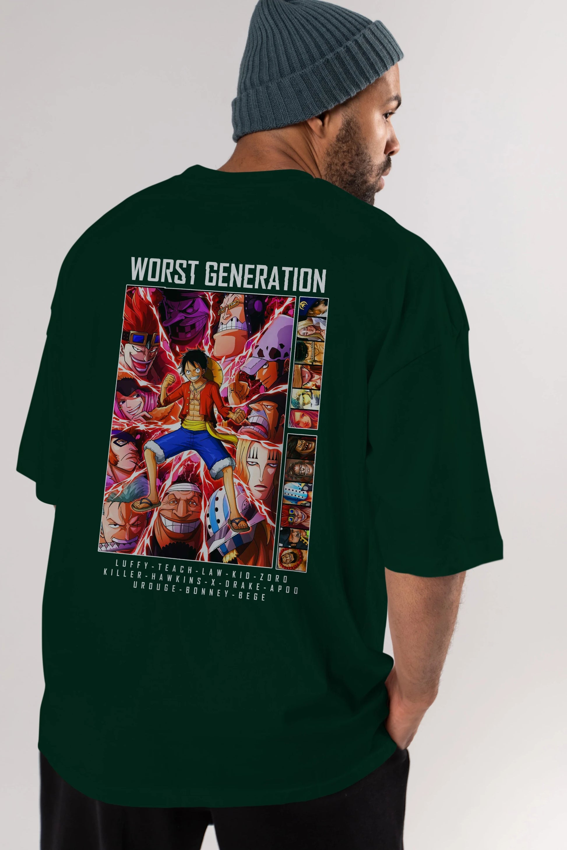 Worst Generation Anime Arka Baskılı Oversize t-shirt Erkek Kadın Unisex %100 pamuk tişort