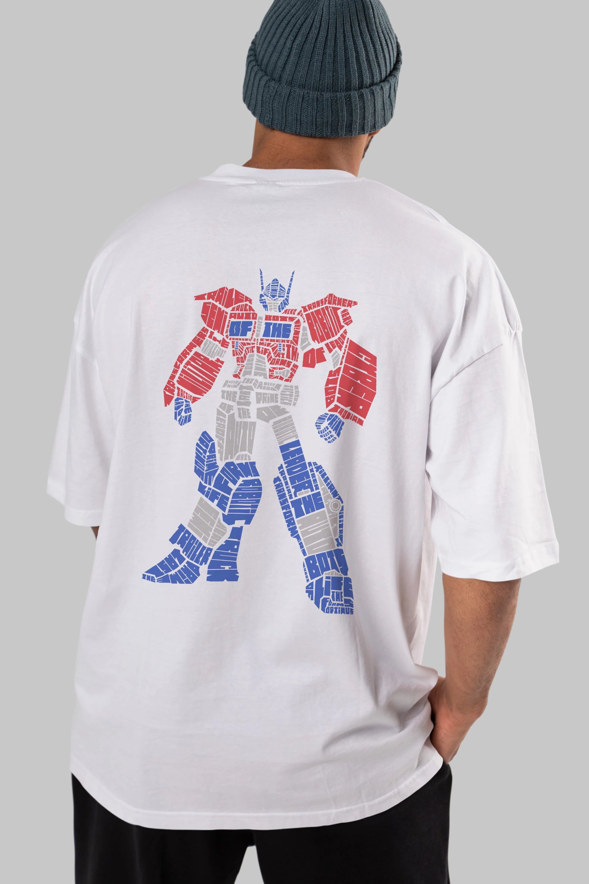 Optimus Prime Arka Baskılı Oversize t-shirt %100 pamuk Erkek Kadın Unisex