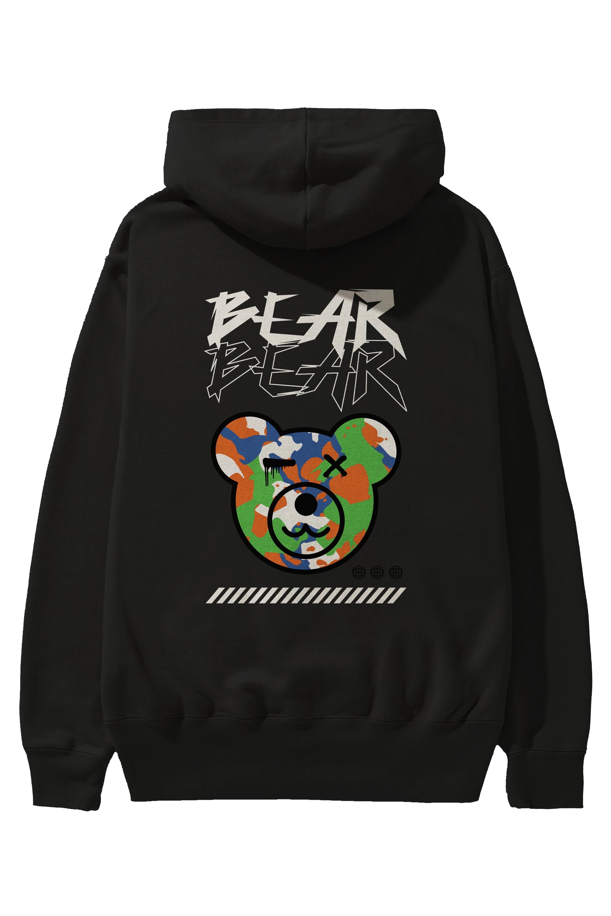 Bear Bear Arka Baskılı Hoodie Oversize Kapüşonlu Sweatshirt Erkek Kadın Unisex