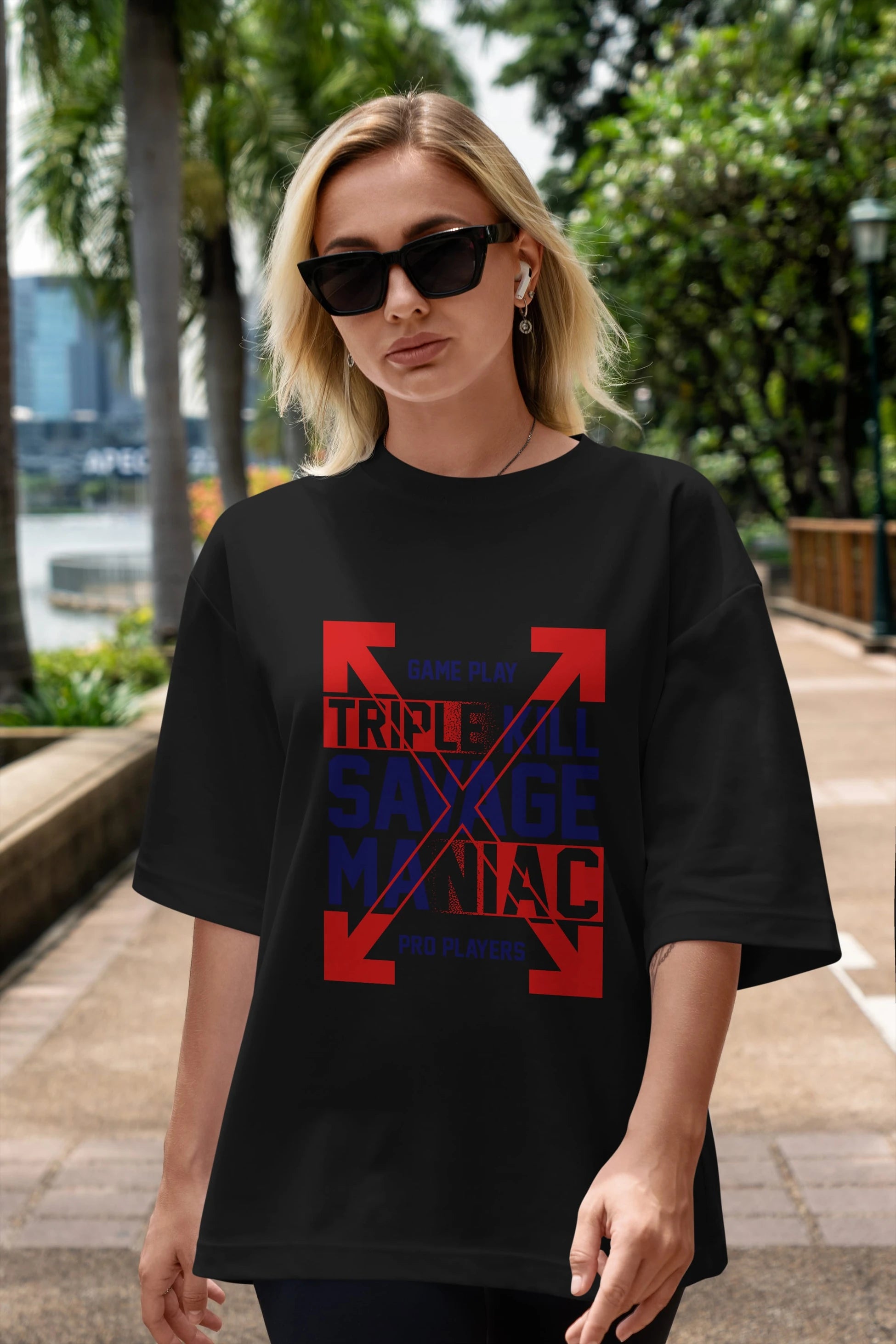 Kill Savage Ön Baskılı Oversize t-shirt Erkek Kadın Unisex