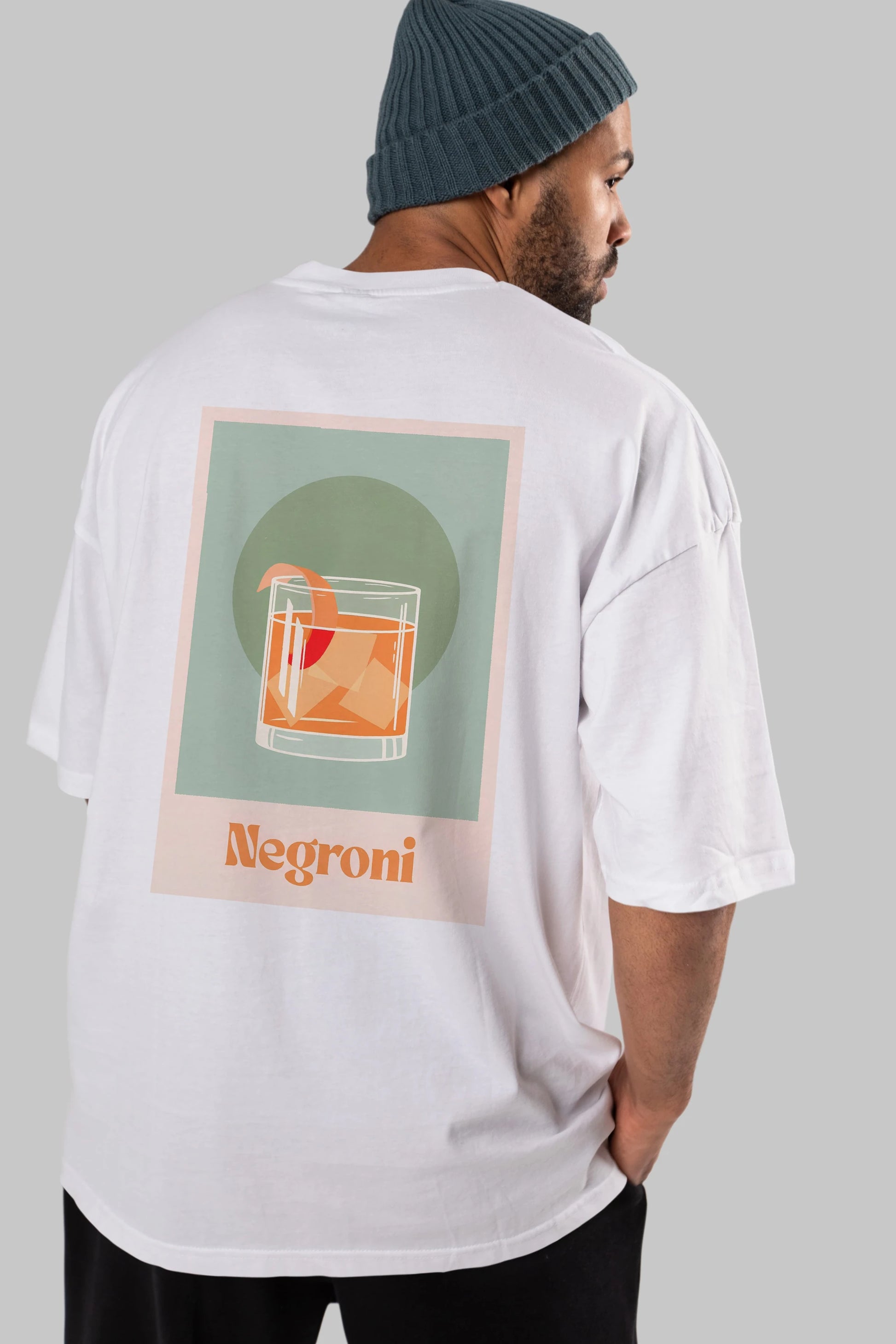 Negroni 5 Arka Baskılı Oversize t-shirt Erkek Kadın Unisex %100 Pamuk Bisiklet Yaka tişort