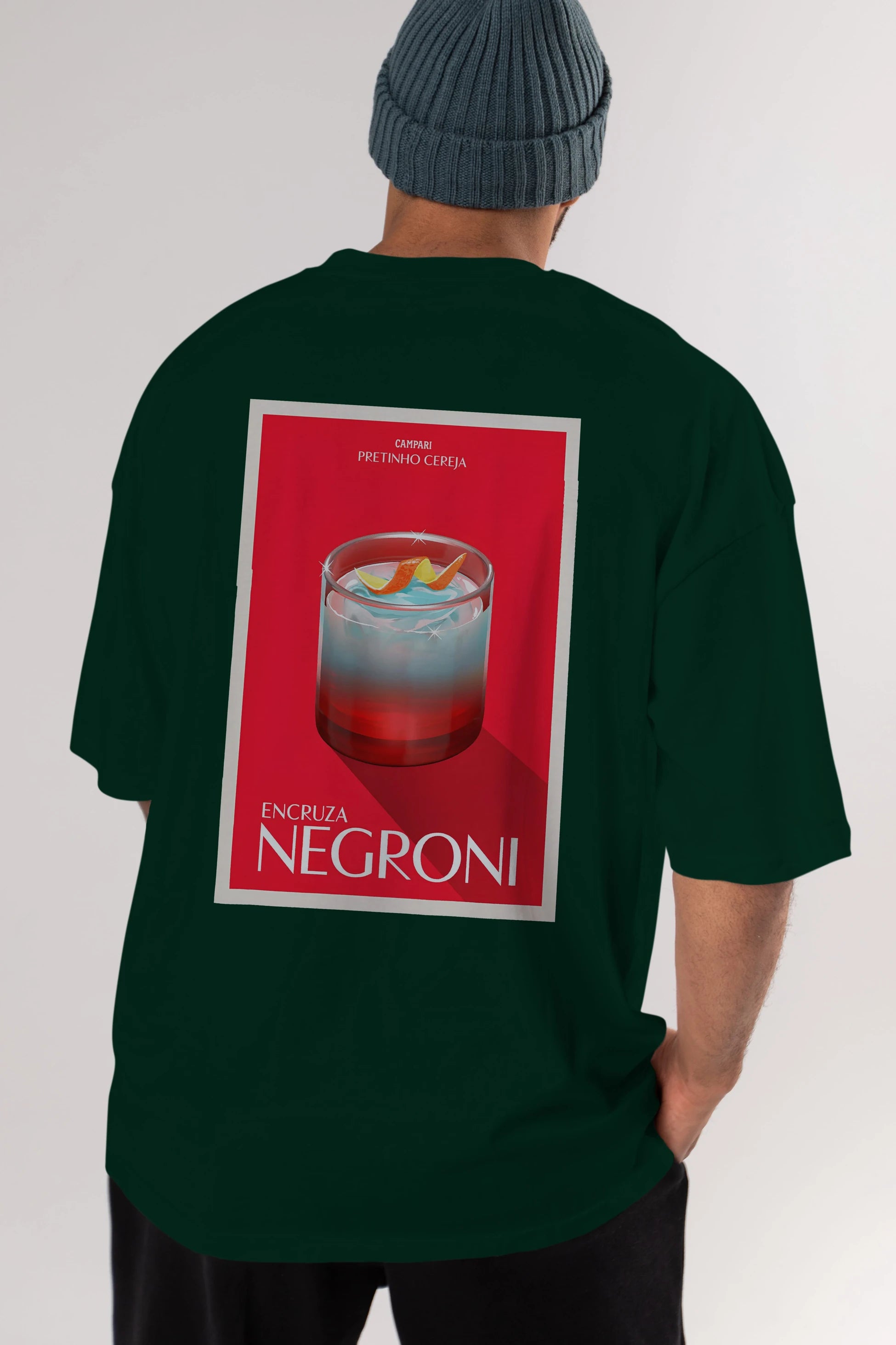 Encruza Negroni Arka Baskılı Oversize t-shirt Erkek Kadın Unisex %100 Pamuk Bisiklet Yaka tişort