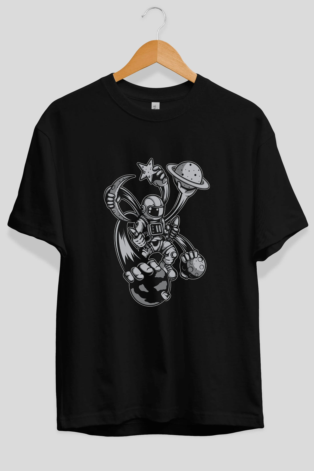 Astronaut Multiple Hands Ön Baskılı Oversize t-shirt Erkek Kadın Unisex