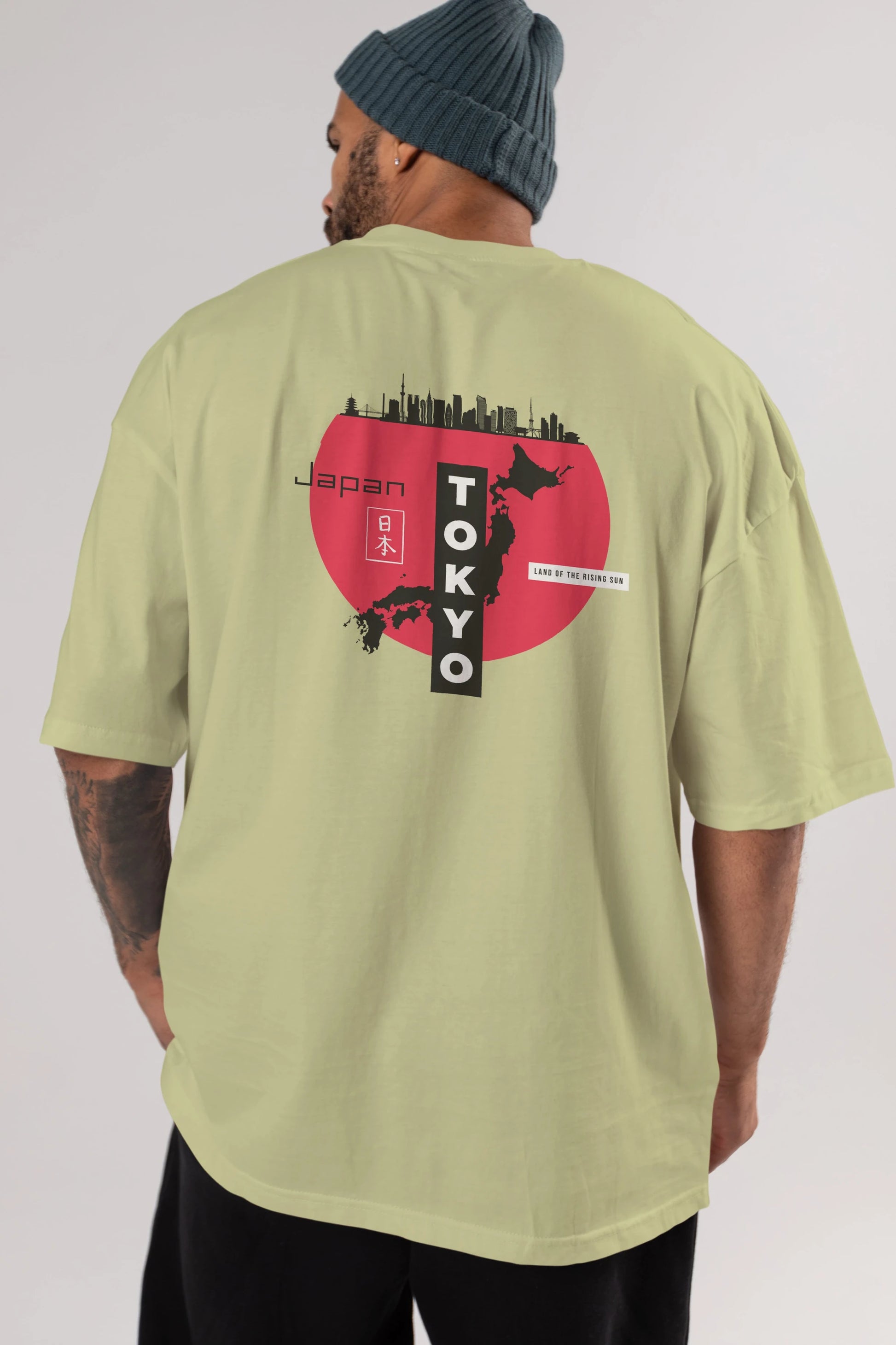 Japan Tokyo Arka Baskılı Oversize t-shirt Erkek Kadın Unisex