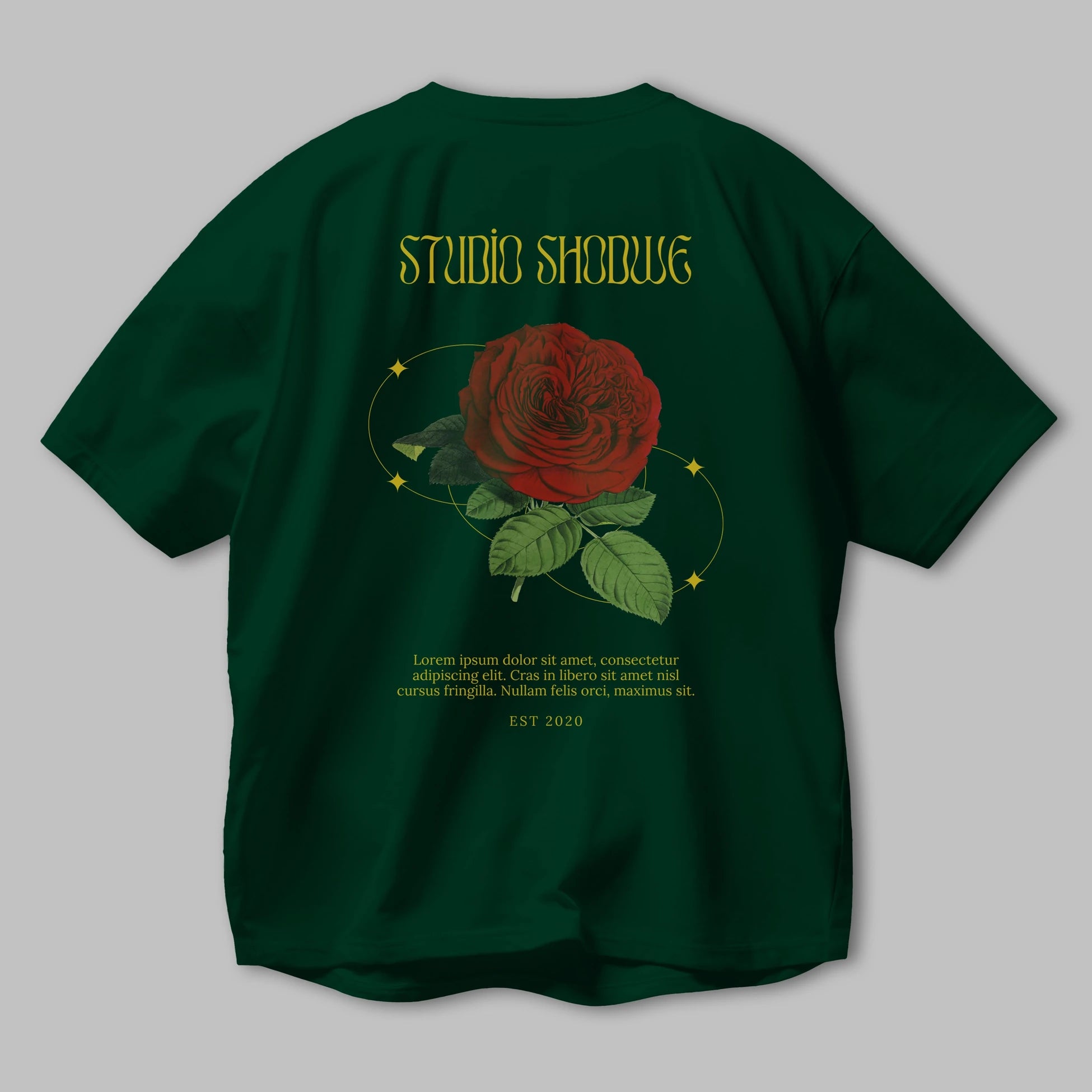 Studio Shodwe Rose Arka Baskılı Oversize t-shirt Erkek Kadın Unisex