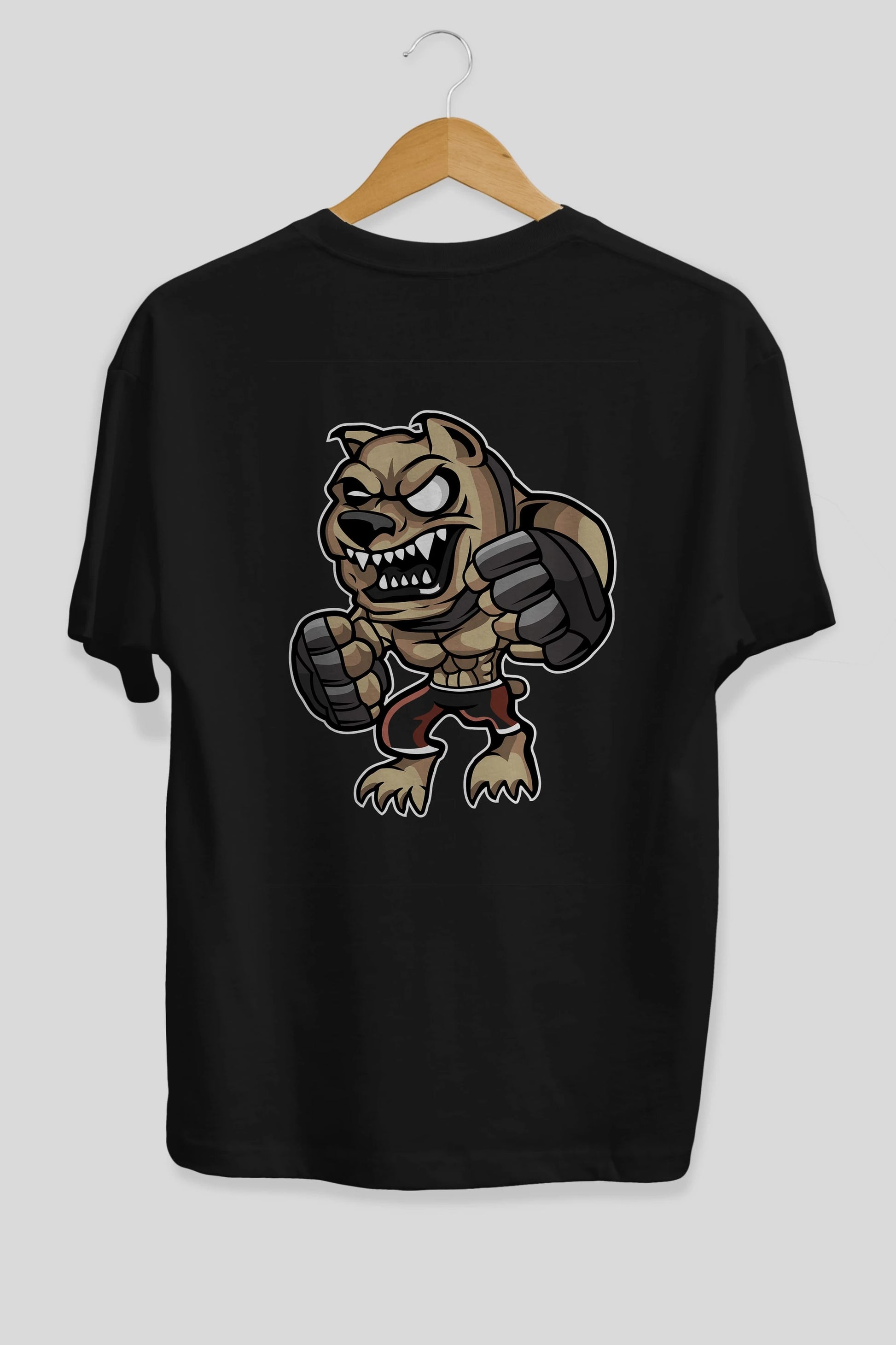 MMA Dog Arka Baskılı Oversize t-shirt Erkek Kadın Unisex %100 Pamuk tişort