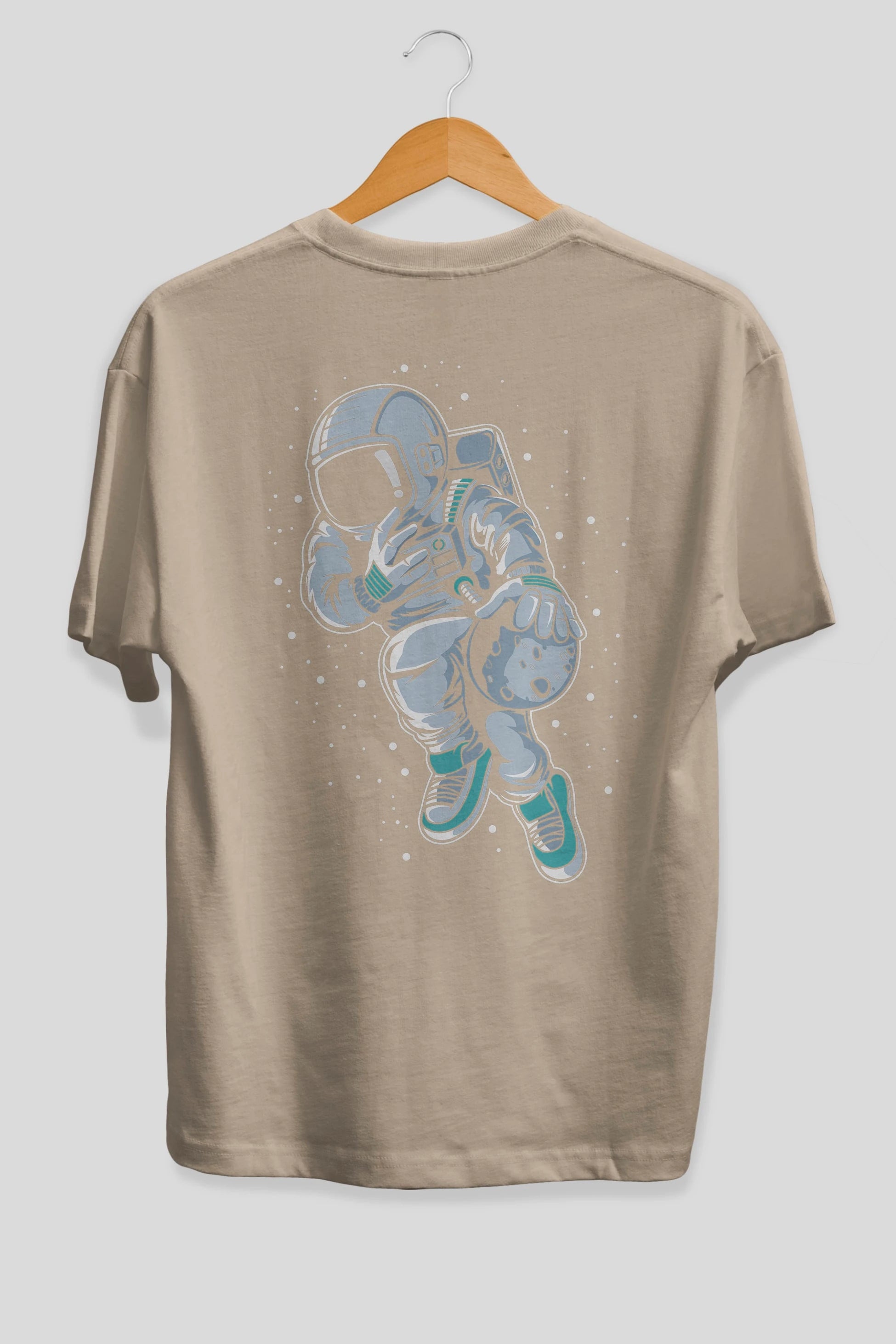 Astronaut Basketball (2) Arka Baskılı Oversize t-shirt Erkek Kadın Unisex