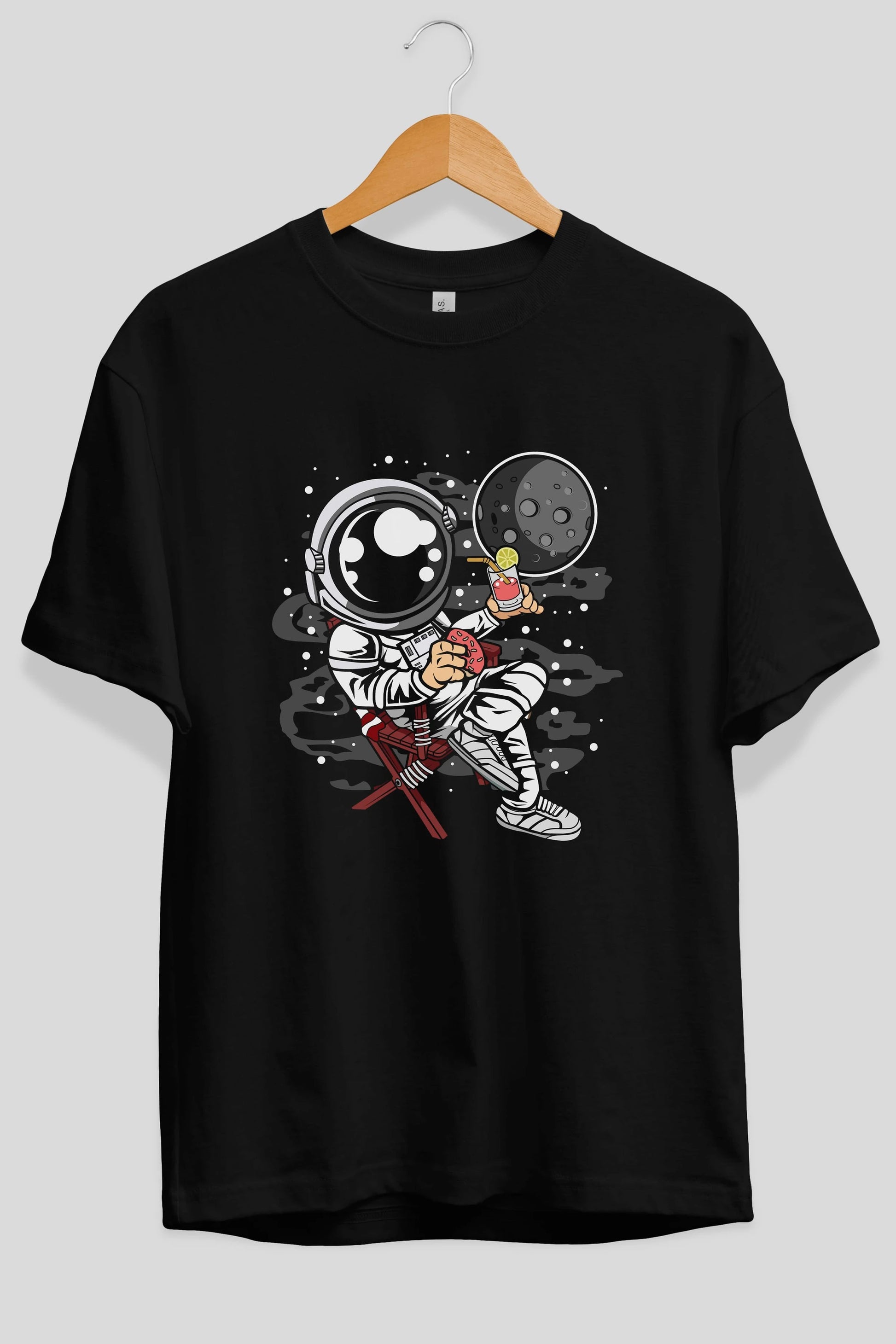 Holiday Astronaut Ön Baskılı Oversize t-shirt Erkek Kadın Unisex
