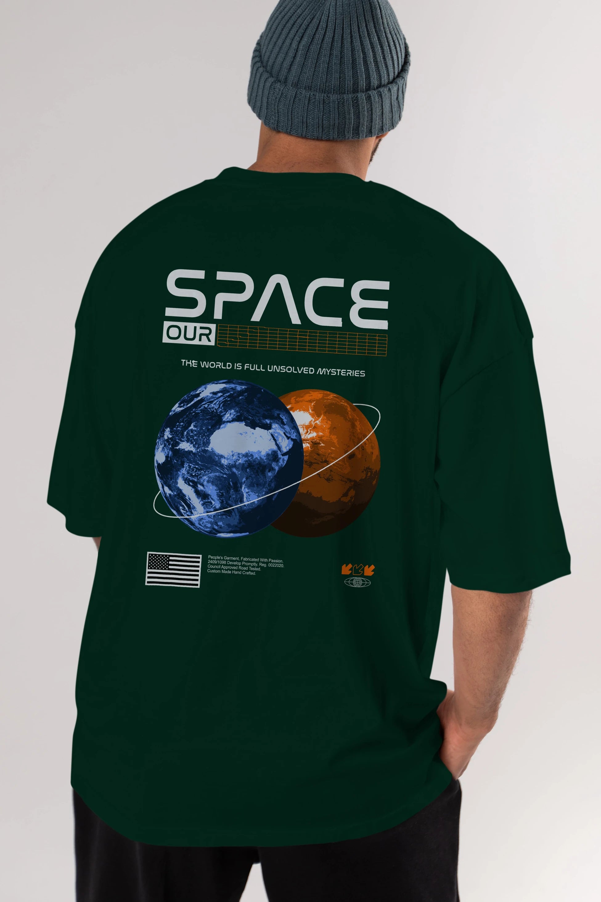 Space Our Arka Baskılı Oversize t-shirt Erkek Kadın Unisex